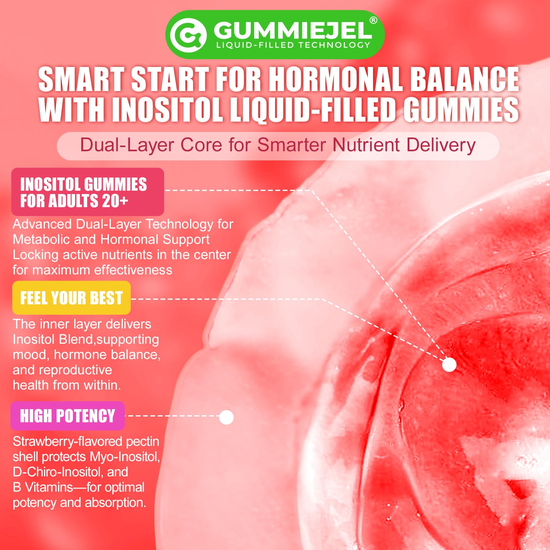 Foto 8 pulgar | Gomitas Nextdia Inositol 2000 Mg Y D-chiro Inositol 50 Mg - Venta Internacional.