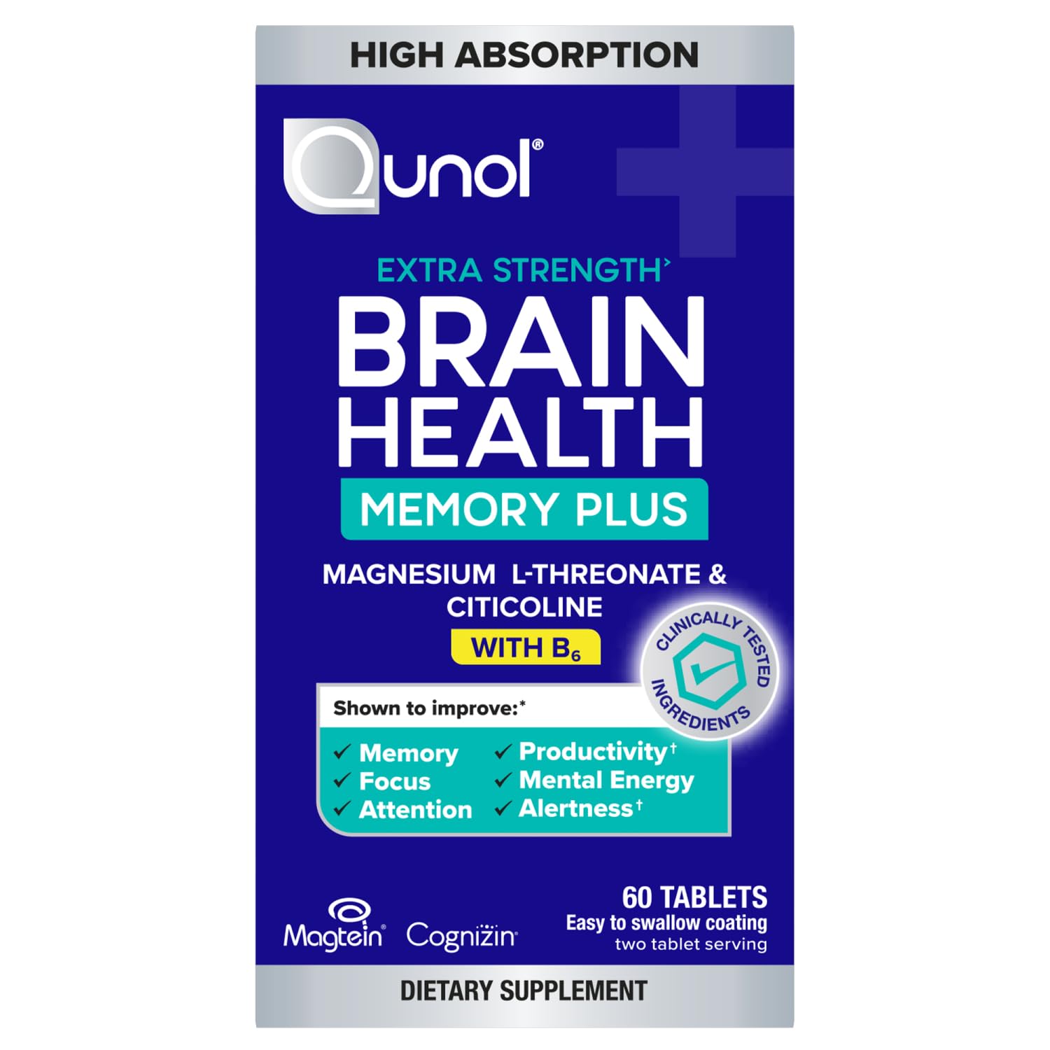 Foto 1 | Suplemento Qunol Brain Health Memory Plus 60 Comprimidos - Venta Internacional.