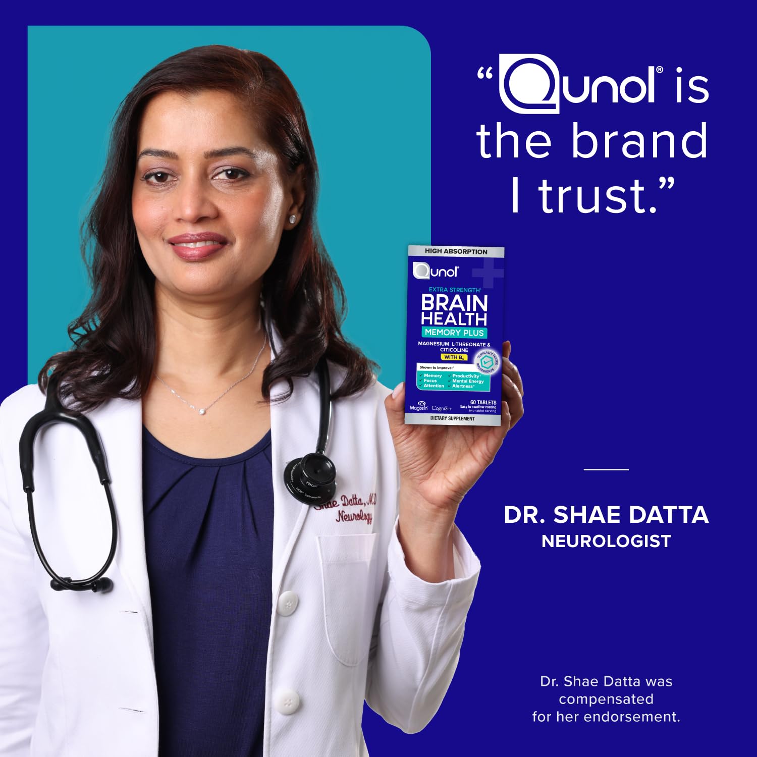 Foto 7 pulgar | Suplemento Qunol Brain Health Memory Plus 60 Comprimidos - Venta Internacional.