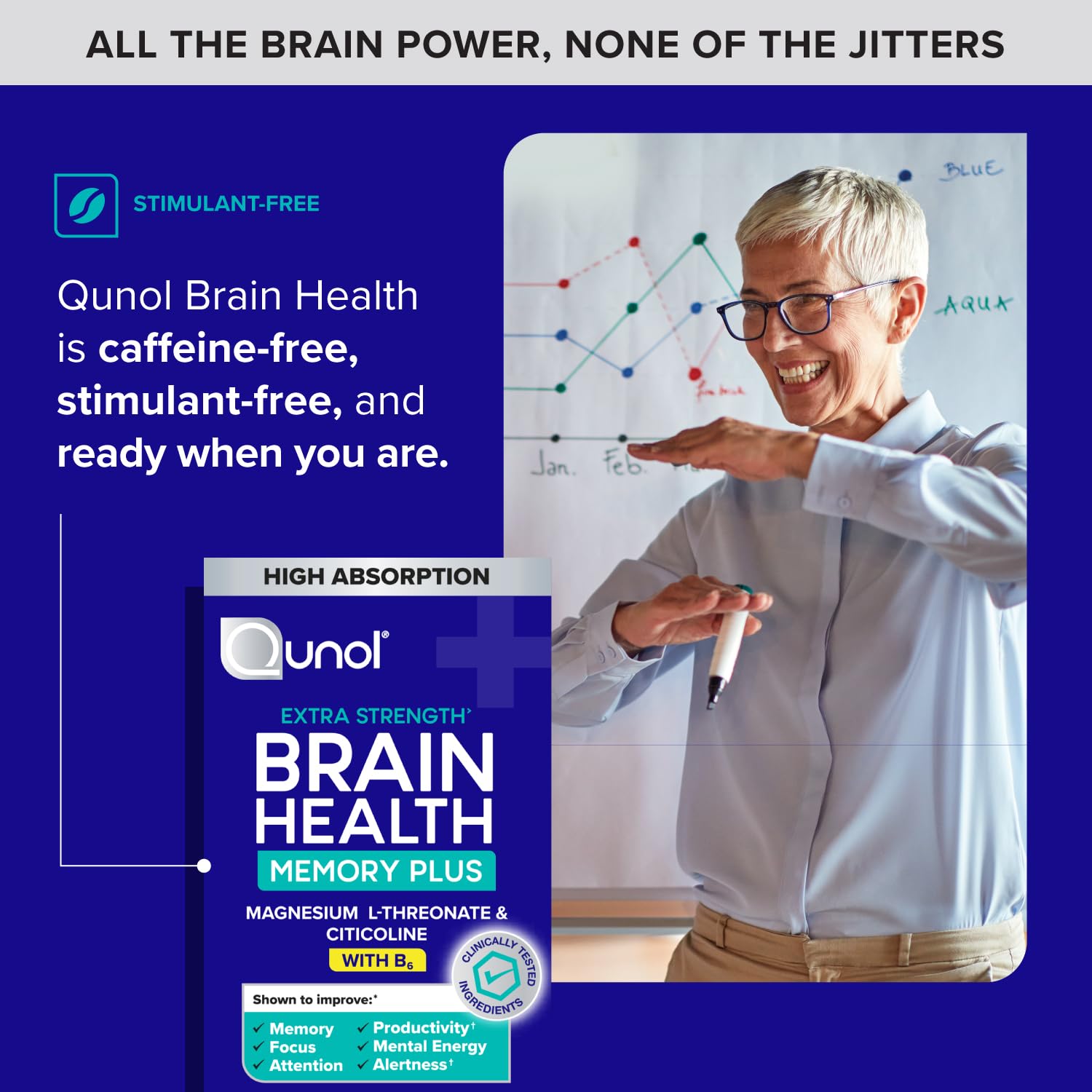 Foto 8 pulgar | Suplemento Qunol Brain Health Memory Plus 60 Comprimidos - Venta Internacional.