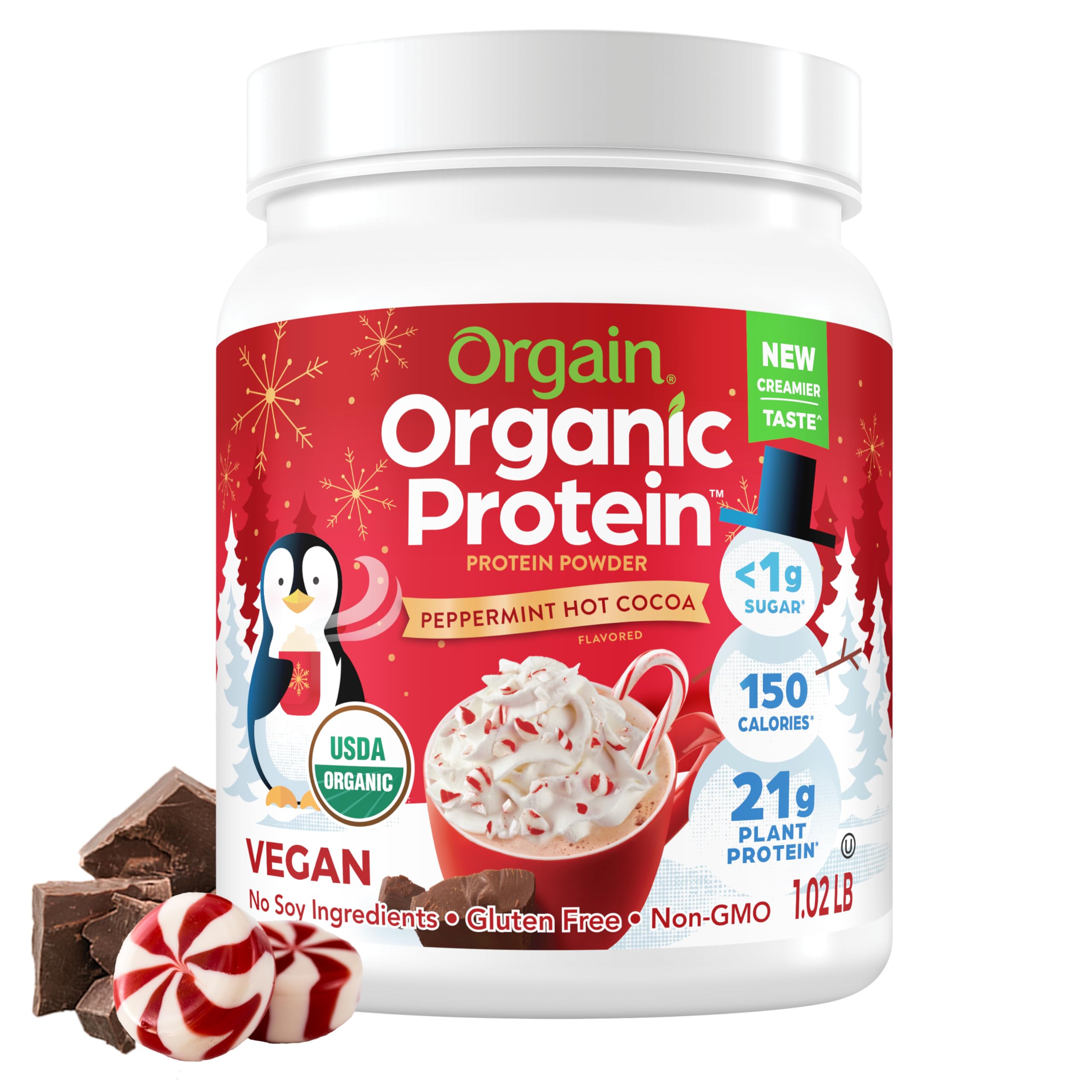Foto 2 pulgar | Proteína En Polvo Orgain Orgain  Orgánica  Vegana  Menta  Chocolate Caliente  464 G - Venta Internacional.