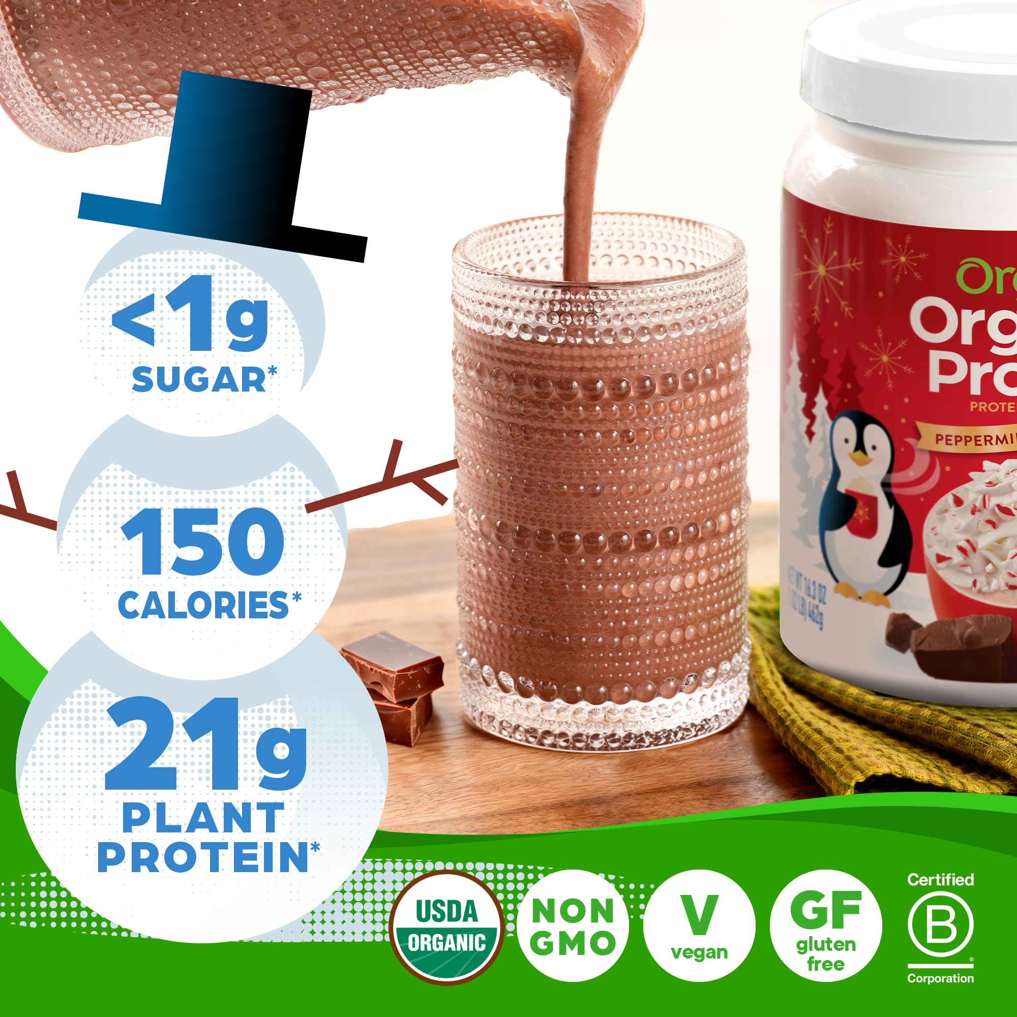 Foto 6 pulgar | Proteína En Polvo Orgain Orgain  Orgánica  Vegana  Menta  Chocolate Caliente  464 G - Venta Internacional.