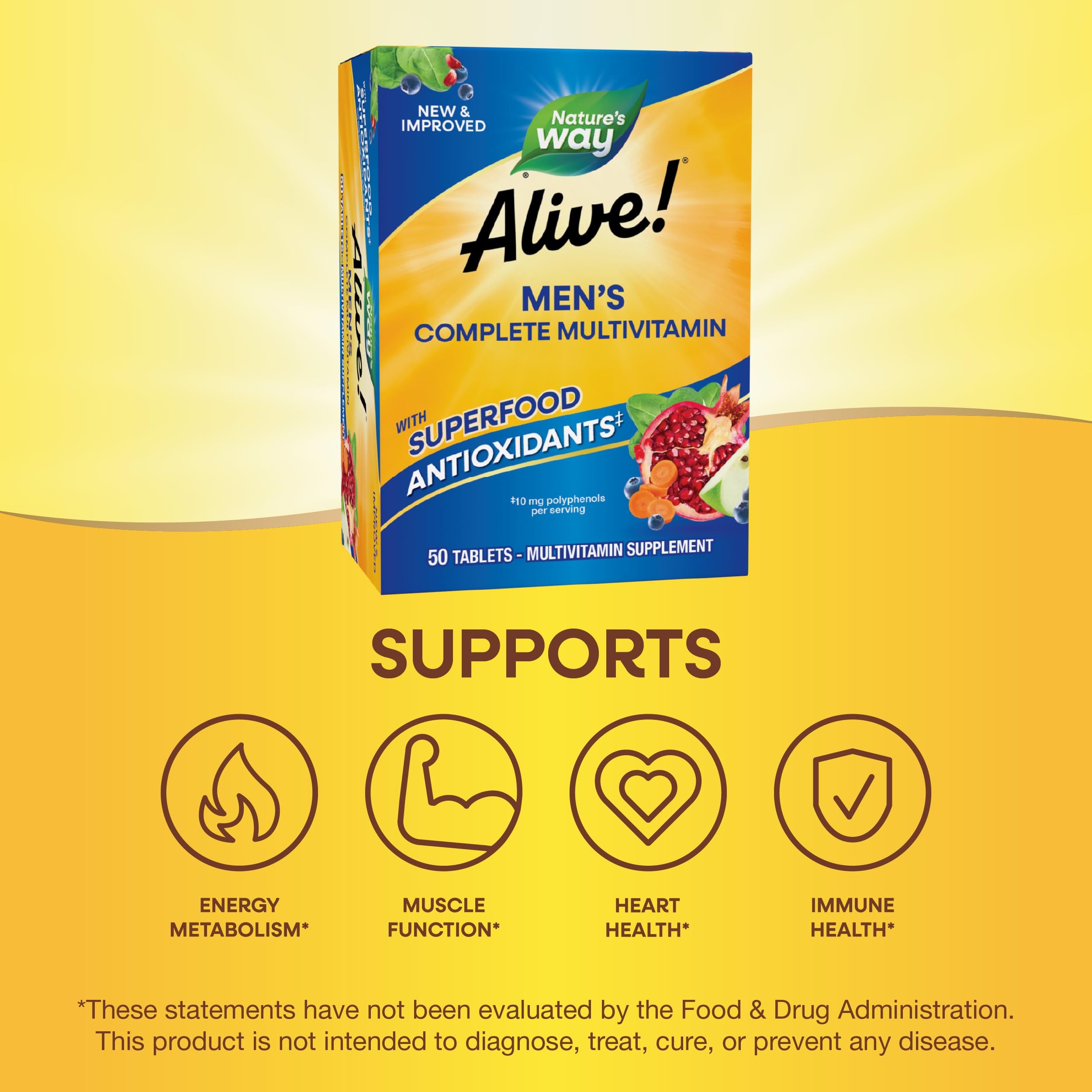 Foto 6 pulgar | ¡multivitamínico Nature's Way Alive! 50 Comprimidos Completos Para Hombres - Venta Internacional.