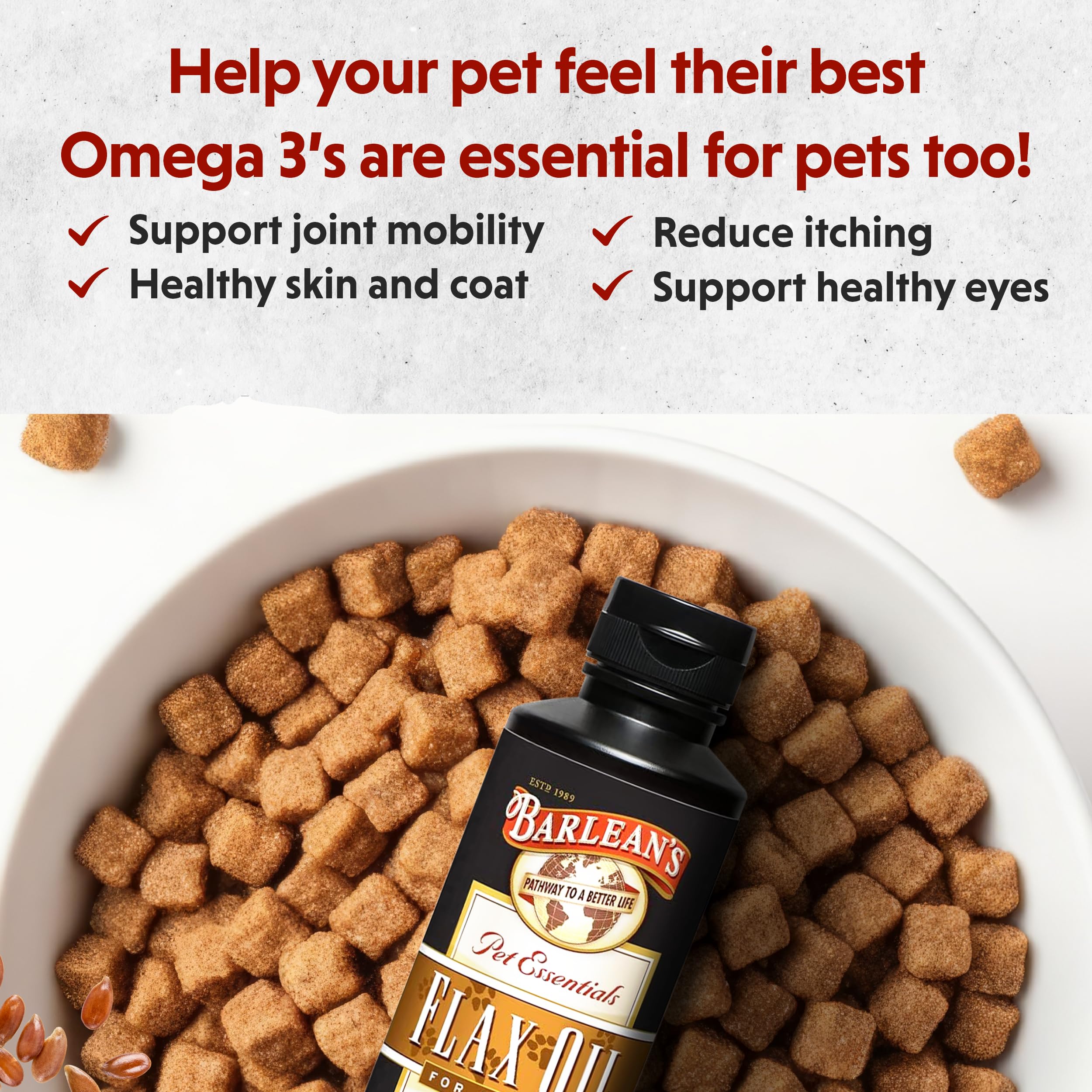 Foto 5 pulgar | Suplemento De Aceite De Linaza Para Animales De Barlean's Omega 3 355 Ml - Venta Internacional.