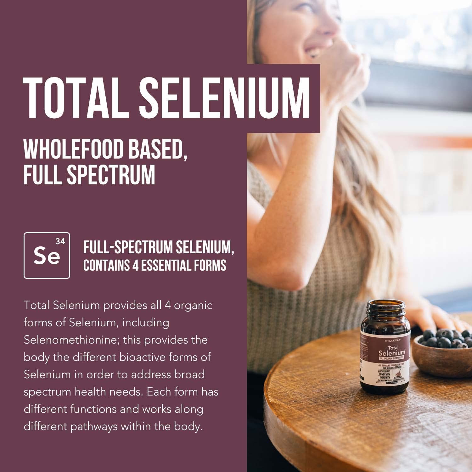 Foto 2 | Suplemento Triquetra Health Total Selenium 200 Mcg 60 Cápsulas - Venta Internacional.