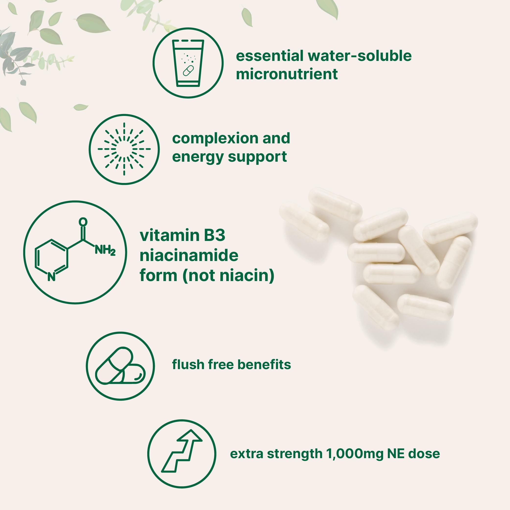 Foto 4 pulgar | Suplemento De Microingredientes: Vitamina B3  Niacinamida  500 Mg - Venta Internacional.