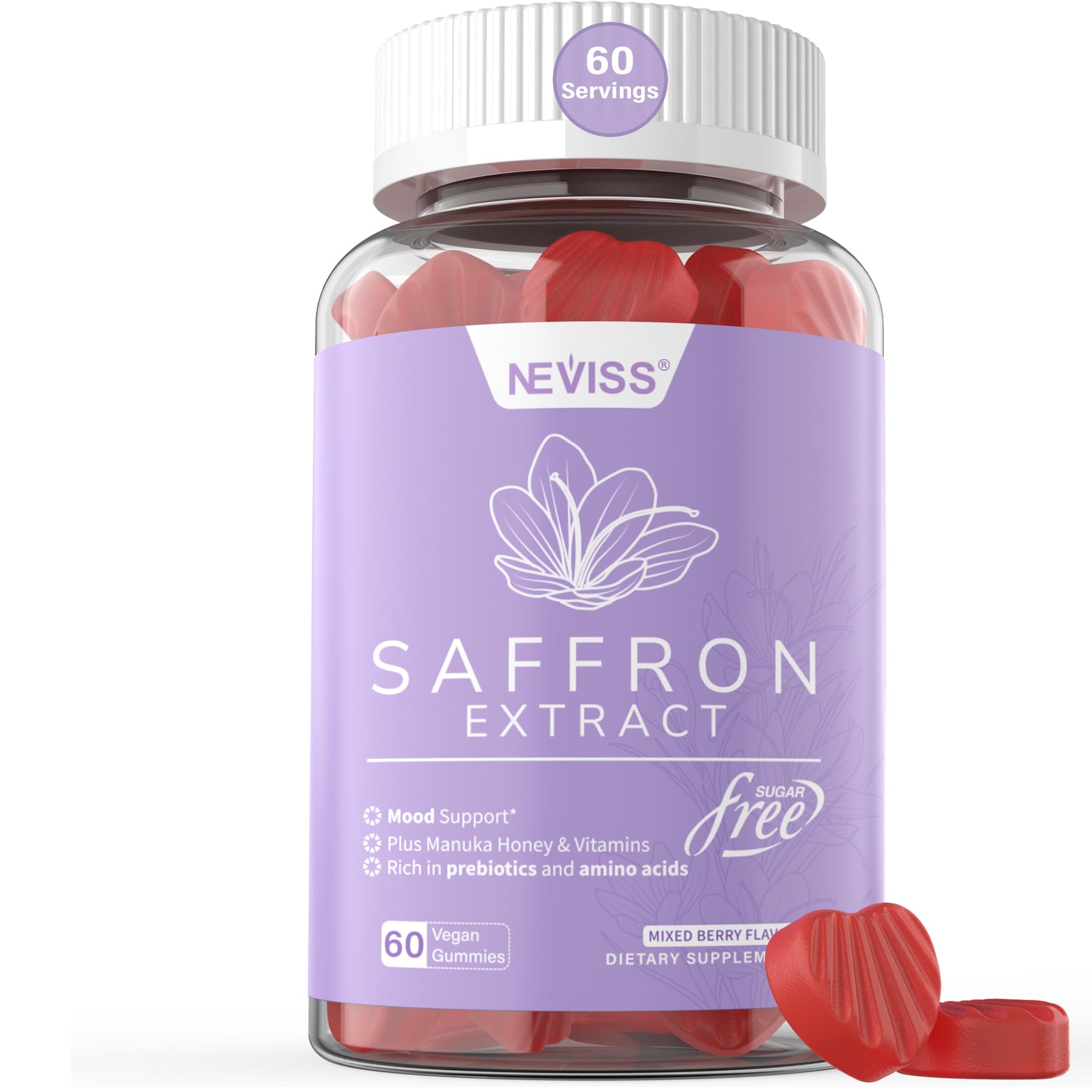 Foto 2 pulgar | Suplemento De Gomitas De Azafrán Neviss De 88 5 Mg Con Vitaminas B6  B12  D3 Y C - Venta Internacional.