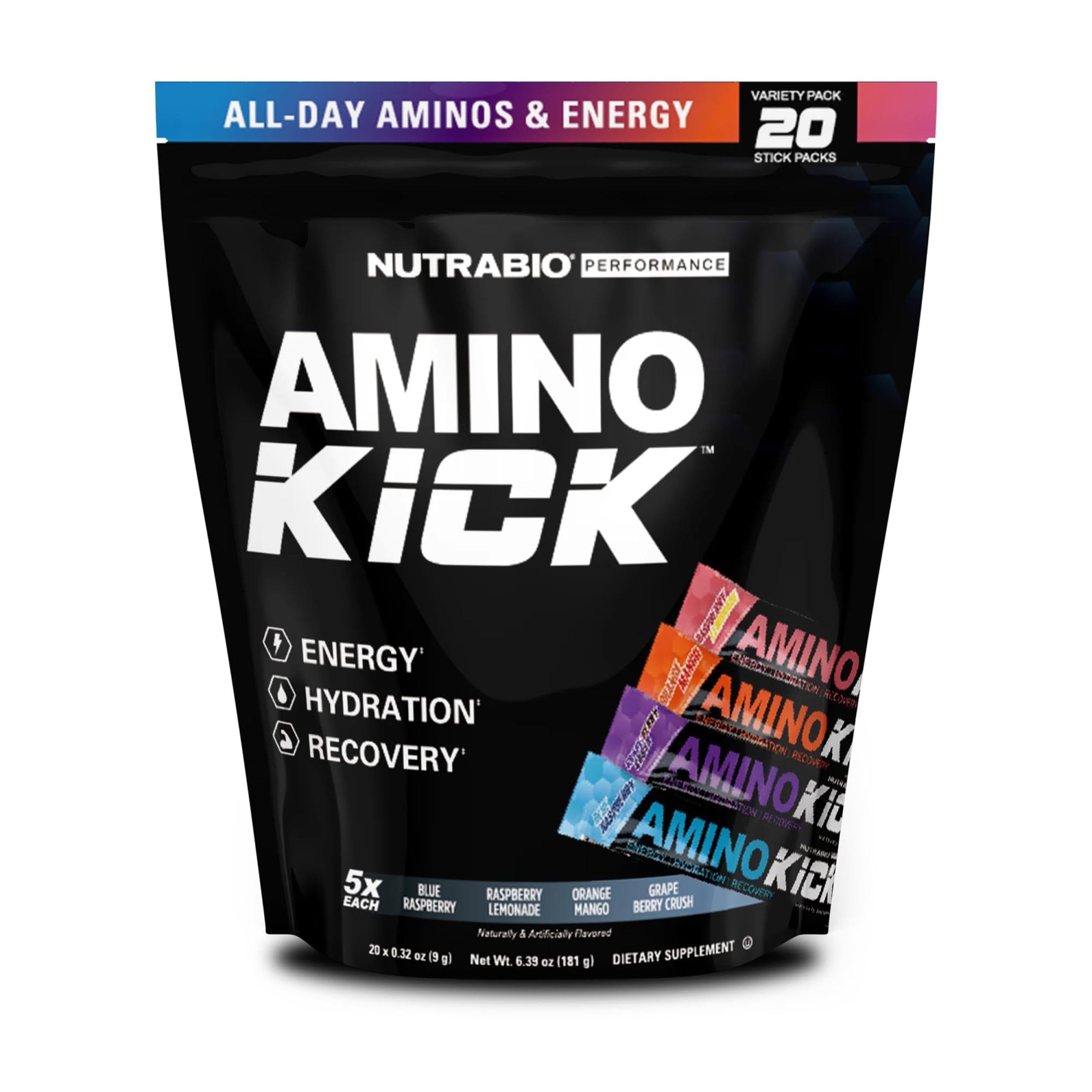 Foto 2 pulgar | Suplemento Alimenticio Nutrabio Amino Kick All In One 20 Servicios - Venta Internacional