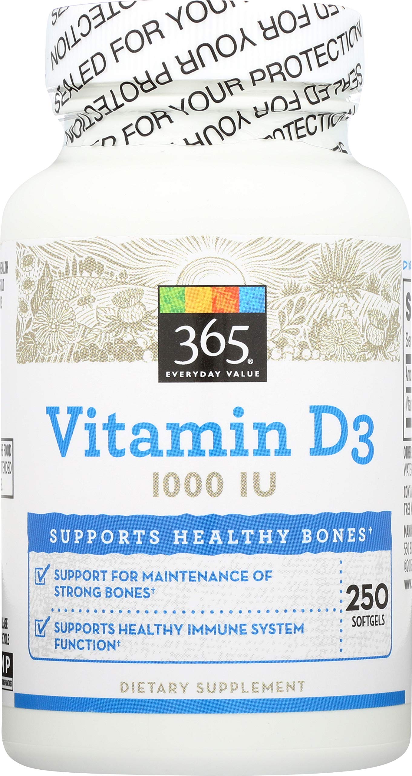 Foto 2 pulgar | Suplemento 365 De Whole Foods Market Con Vitamina D3  1000 Ui  250 Unidades - Venta Internacional.