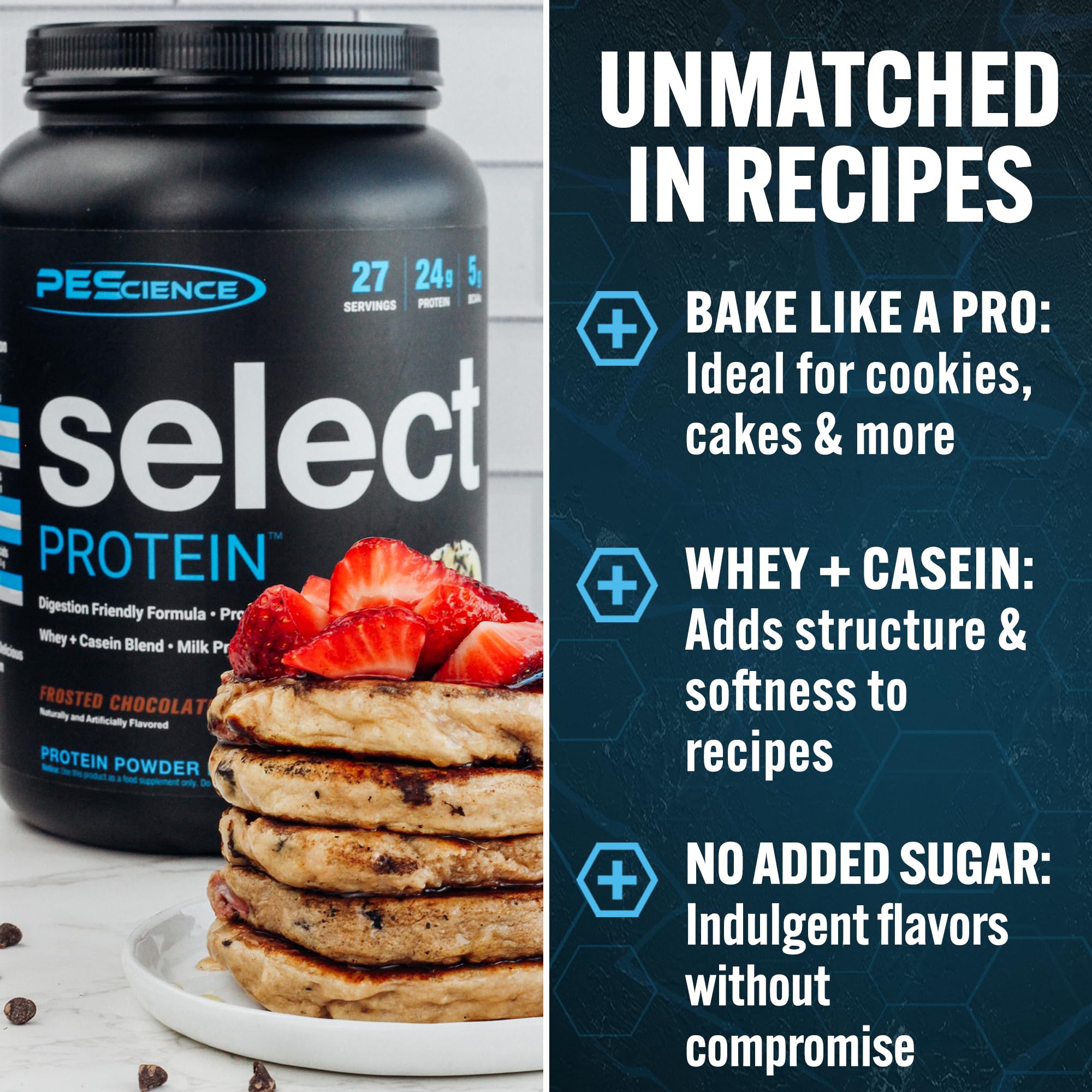Foto 3 | Proteína En Polvo De Chocolate Glaseado Con Caseína Y Suero Pesscience Select - Venta Internacional.
