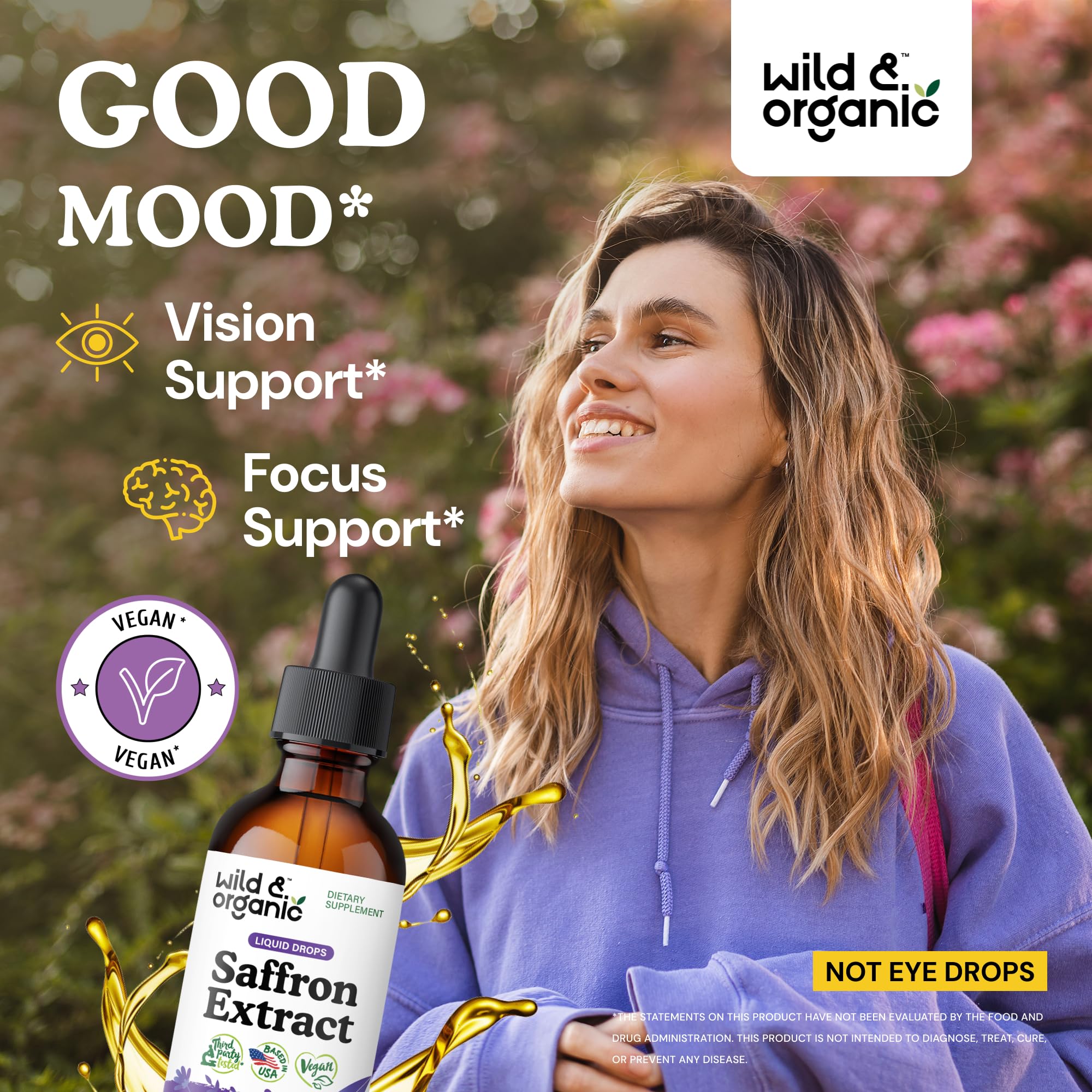 Foto 3 pulgar | Suplemento De Azafrán Wild & Organic Drops 88 5 Mg 60 Ml - Venta Internacional.
