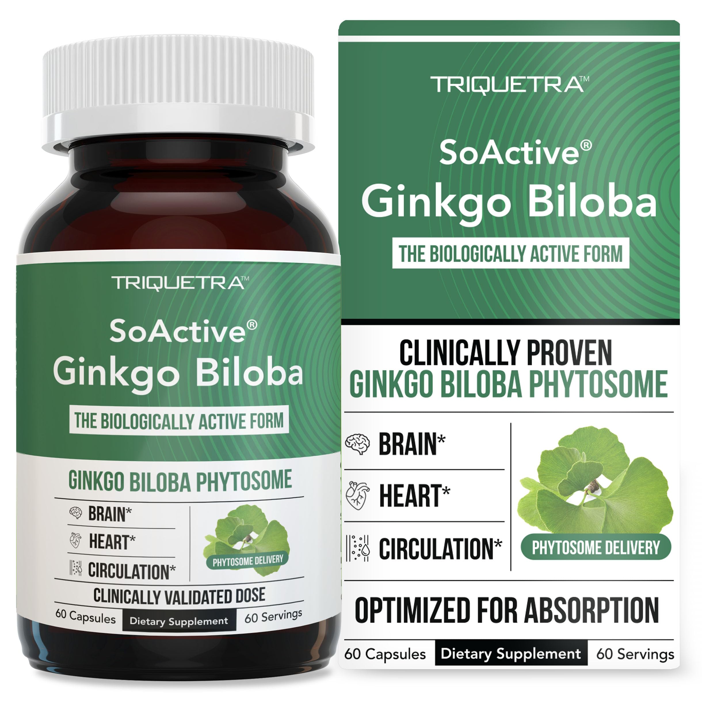 Foto 2 pulgar | Suplemento Triquetra Health Soactive Ginkgo Biloba 60 Cápsulas - Venta Internacional.