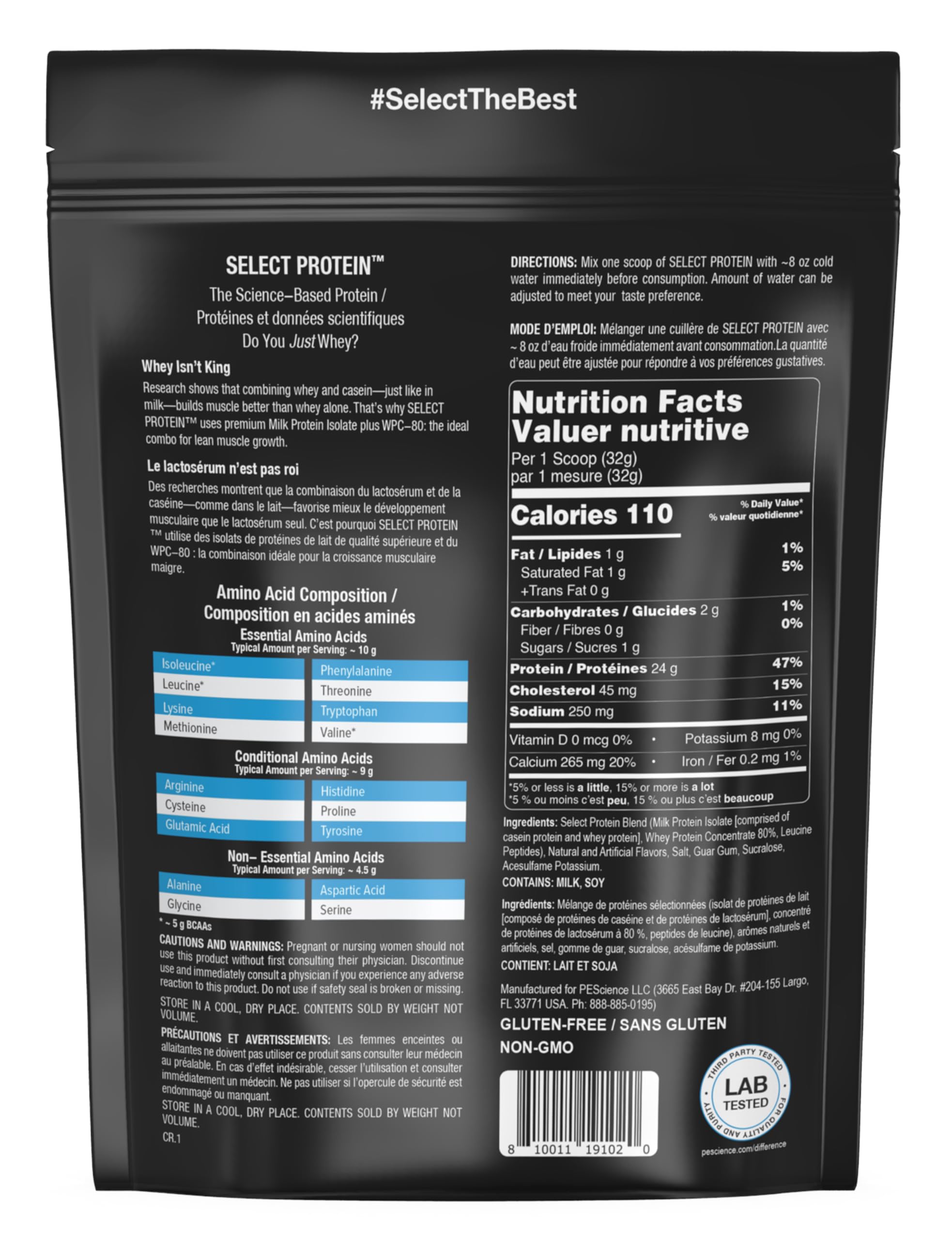 Foto 3 pulgar | Proteína En Polvo  Mezcla De Suero Y Caseína Pesscience Select  5 Porciones - Venta Internacional.