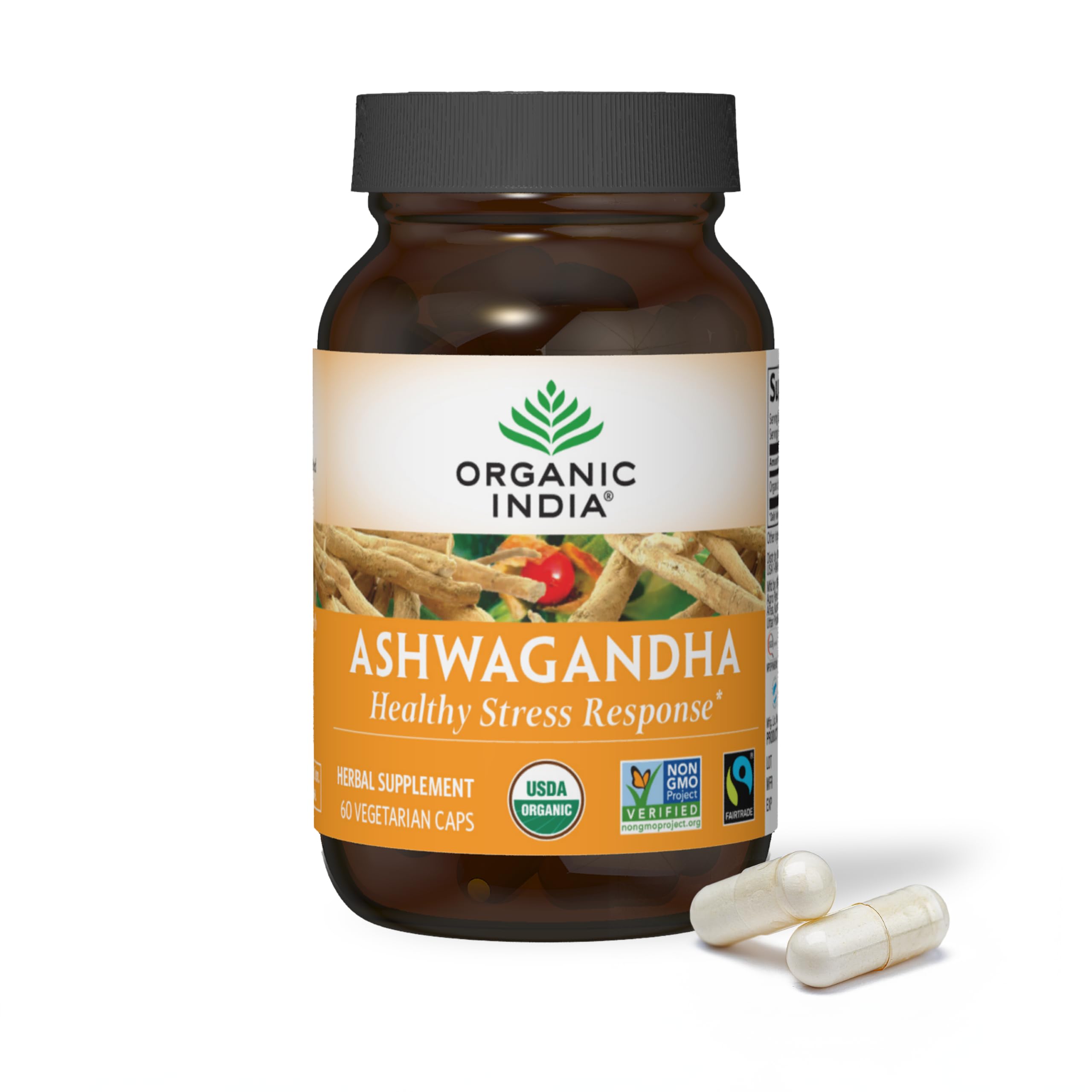 Foto 2 pulgar | Suplemento Organic India Ashwagandha En Cápsulas 60 Unidades - Venta Internacional.