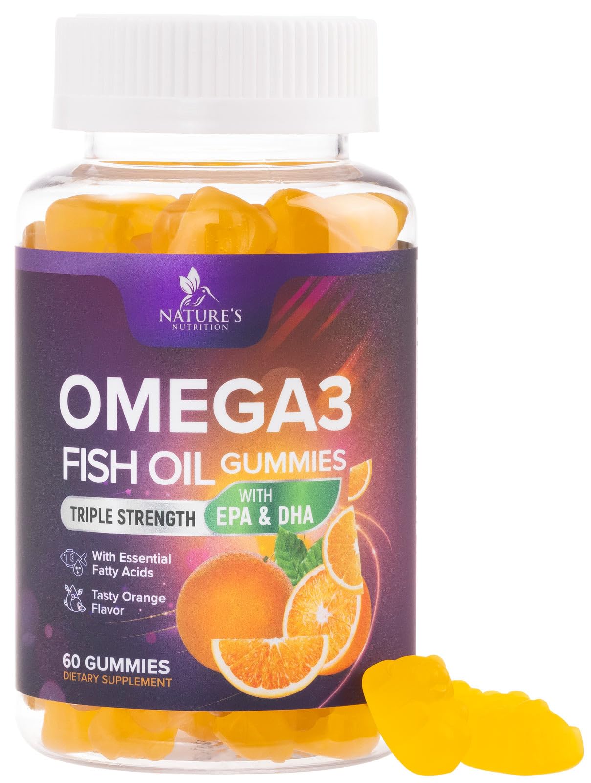 Foto 2 pulgar | Aceite De Pescado Omega-3 Gummies Nature's Nutrition  60 Unidades - Venta Internacional.