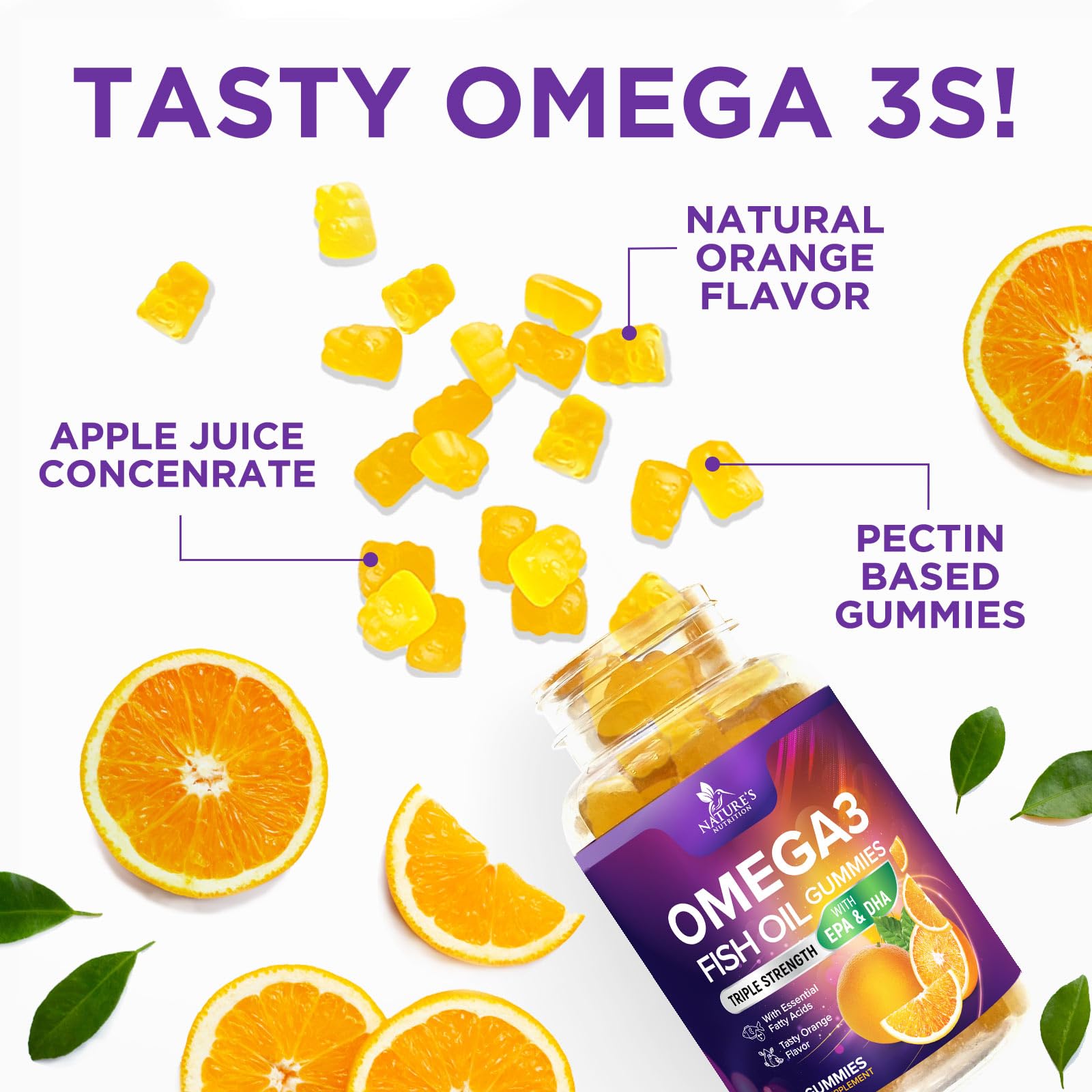Foto 4 pulgar | Aceite De Pescado Omega-3 Gummies Nature's Nutrition  60 Unidades - Venta Internacional.