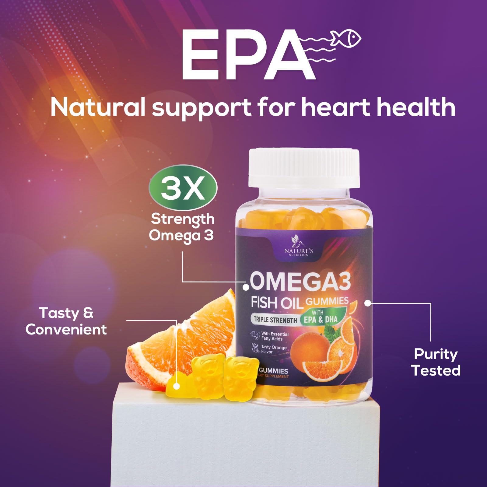 Foto 7 pulgar | Aceite De Pescado Omega-3 Gummies Nature's Nutrition  60 Unidades - Venta Internacional.