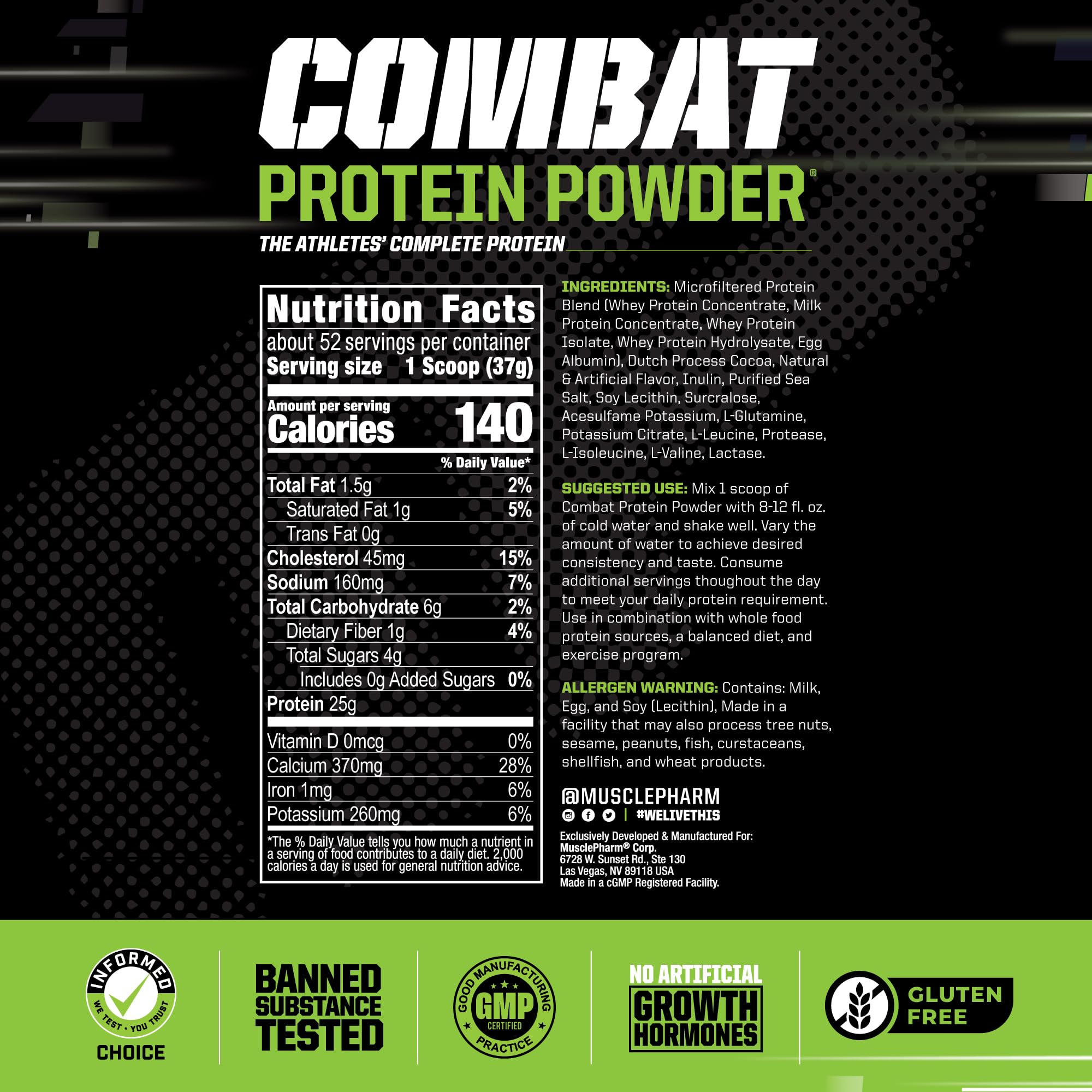 Foto 2 | Proteína Combas Muscle Pharm 1.9 kg-Venta Internacional