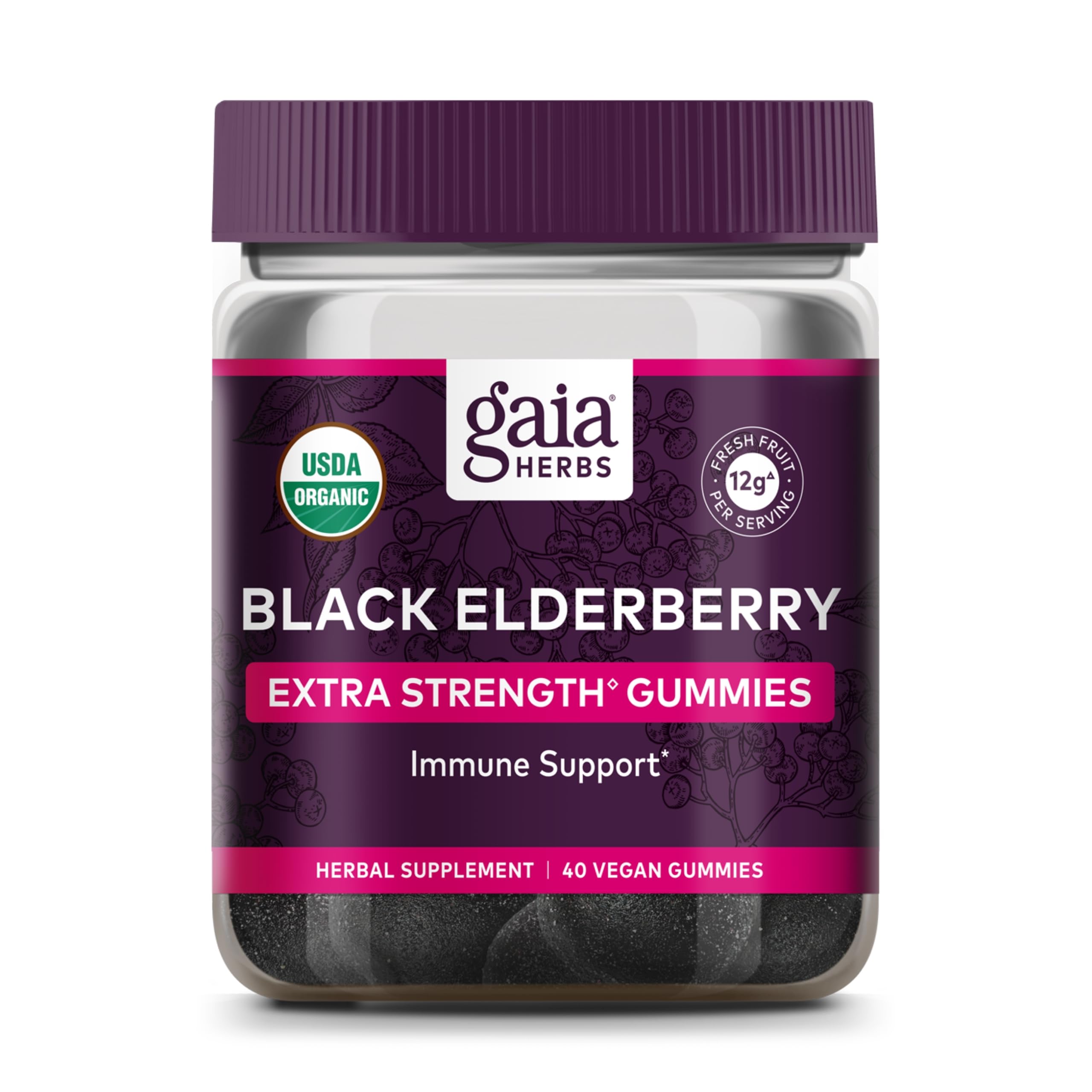 Foto 2 pulgar | Suplemento Gaia Herbs Gomitas De Saúco Negro 40 Unidades - Venta Internacional.