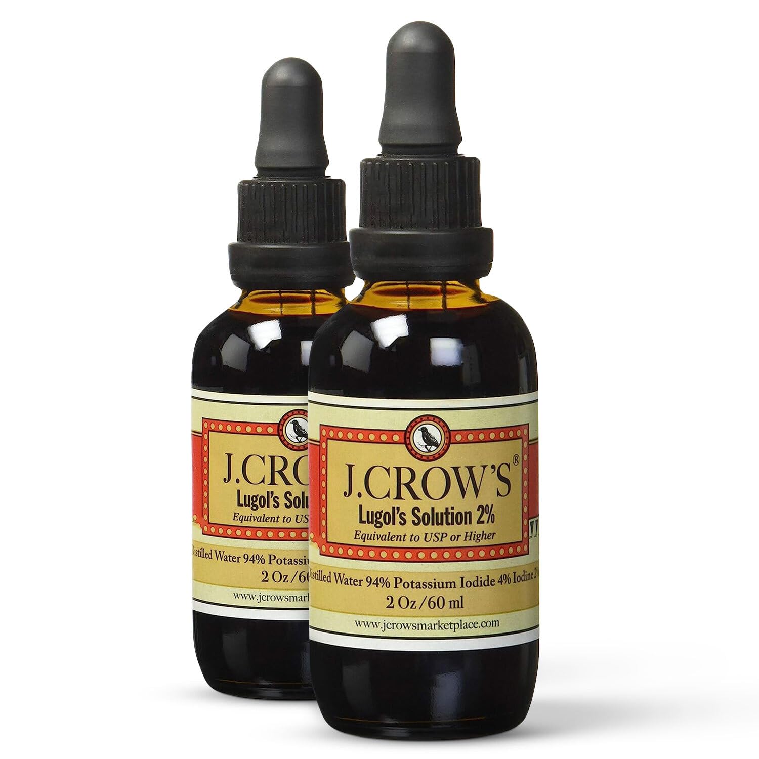 Foto 1 | Solución De Yodo J.crow's Lugol's 2% 60 Ml (2 Botellas) De Potasio - Venta Internacional.