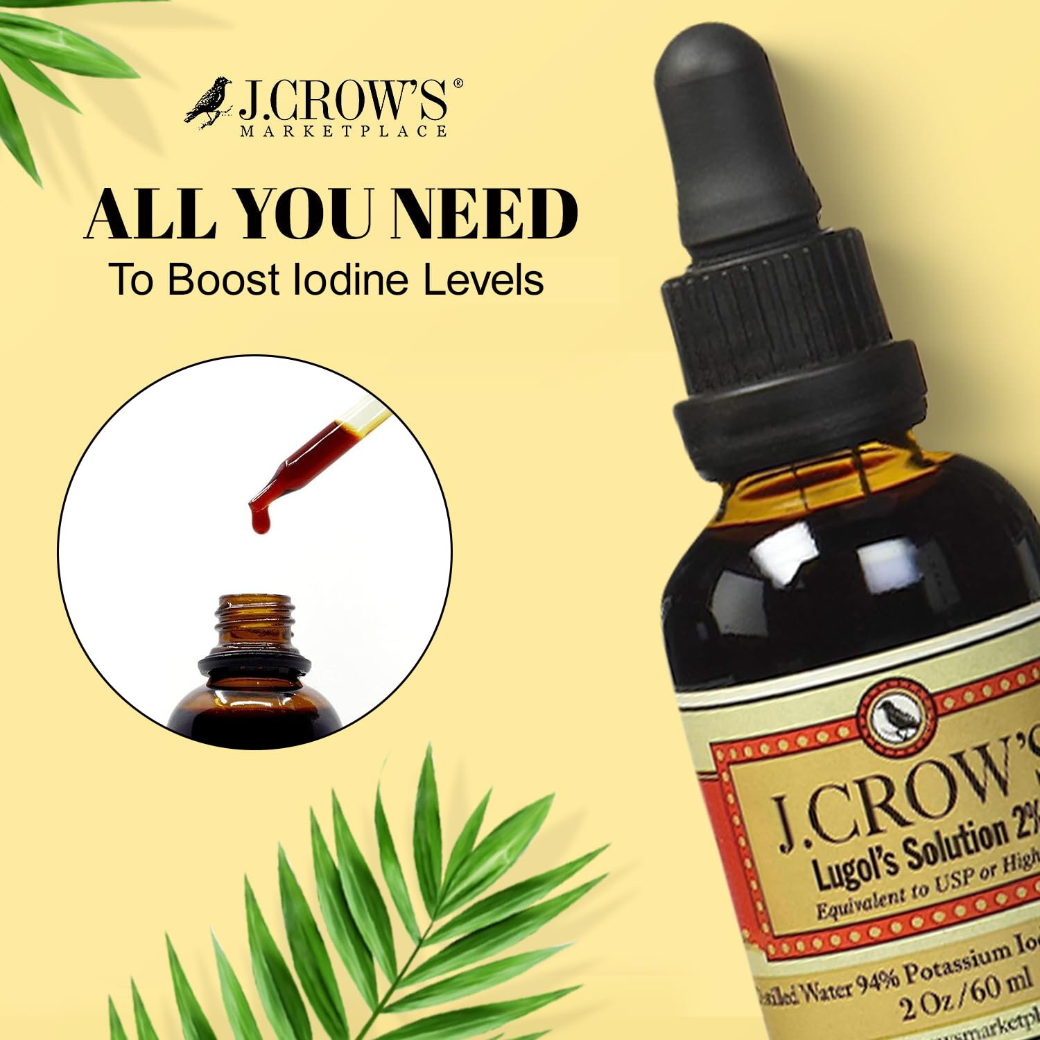 Foto 5 | Solución De Yodo J.crow's Lugol's 2% 60 Ml (2 Botellas) De Potasio - Venta Internacional.