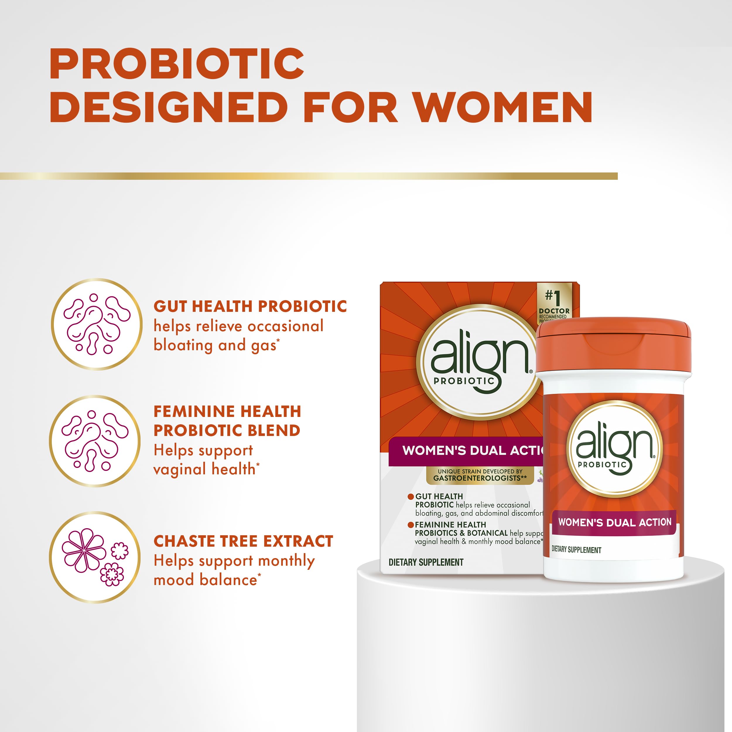 Foto 3 pulgar | Suplemento Align Probiotic Dual Action Para Mujer  42 Cápsulas - Venta Internacional.