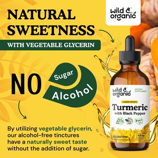 Foto 6 | Suplemento De Tintura De Cúrcuma Silvestre Y Orgánica De 120 Ml Con Pimienta Negra - Venta Internacional.