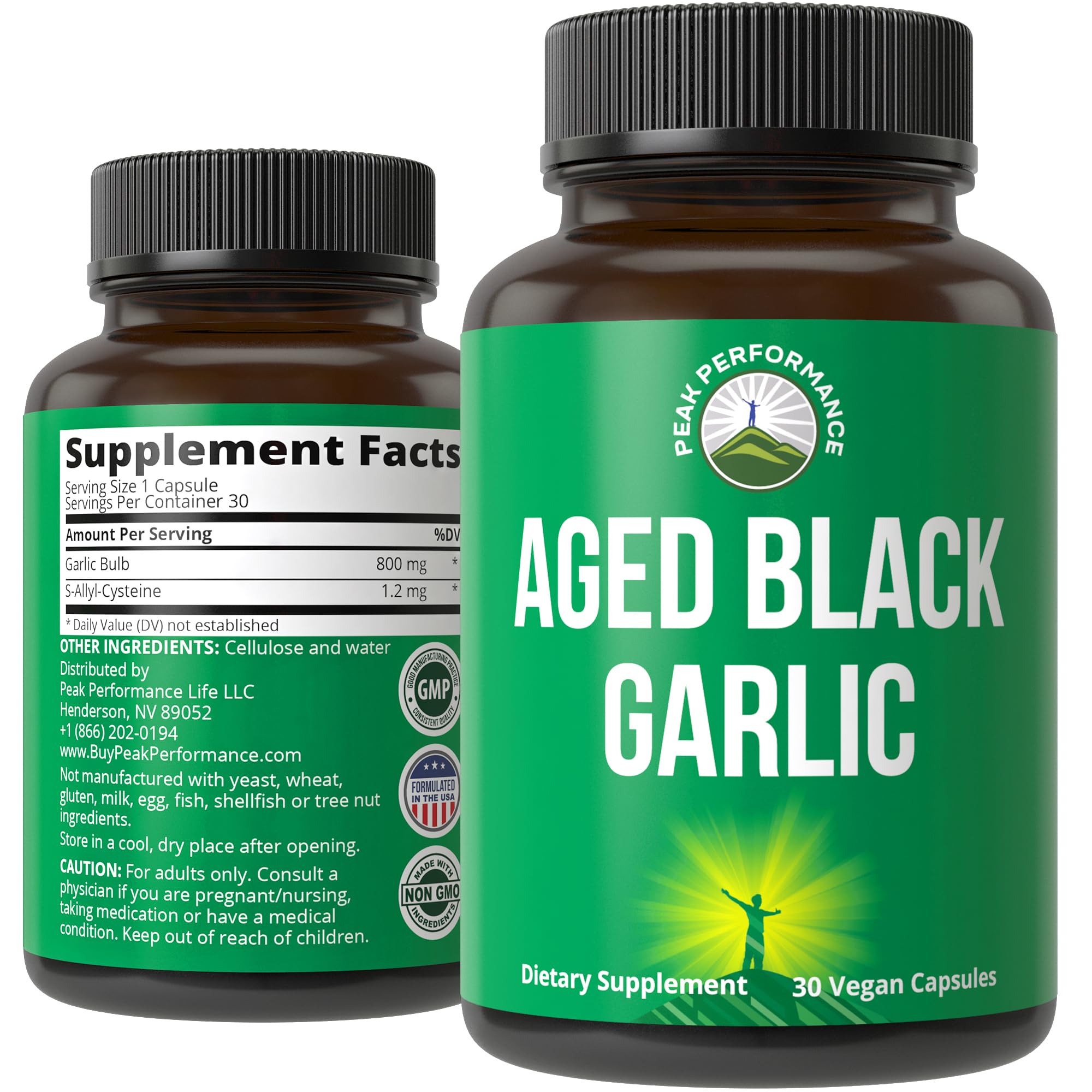 Cápsulas De Ajo Negro Envejecido Supplement Peak Performance - Venta Internacional.
