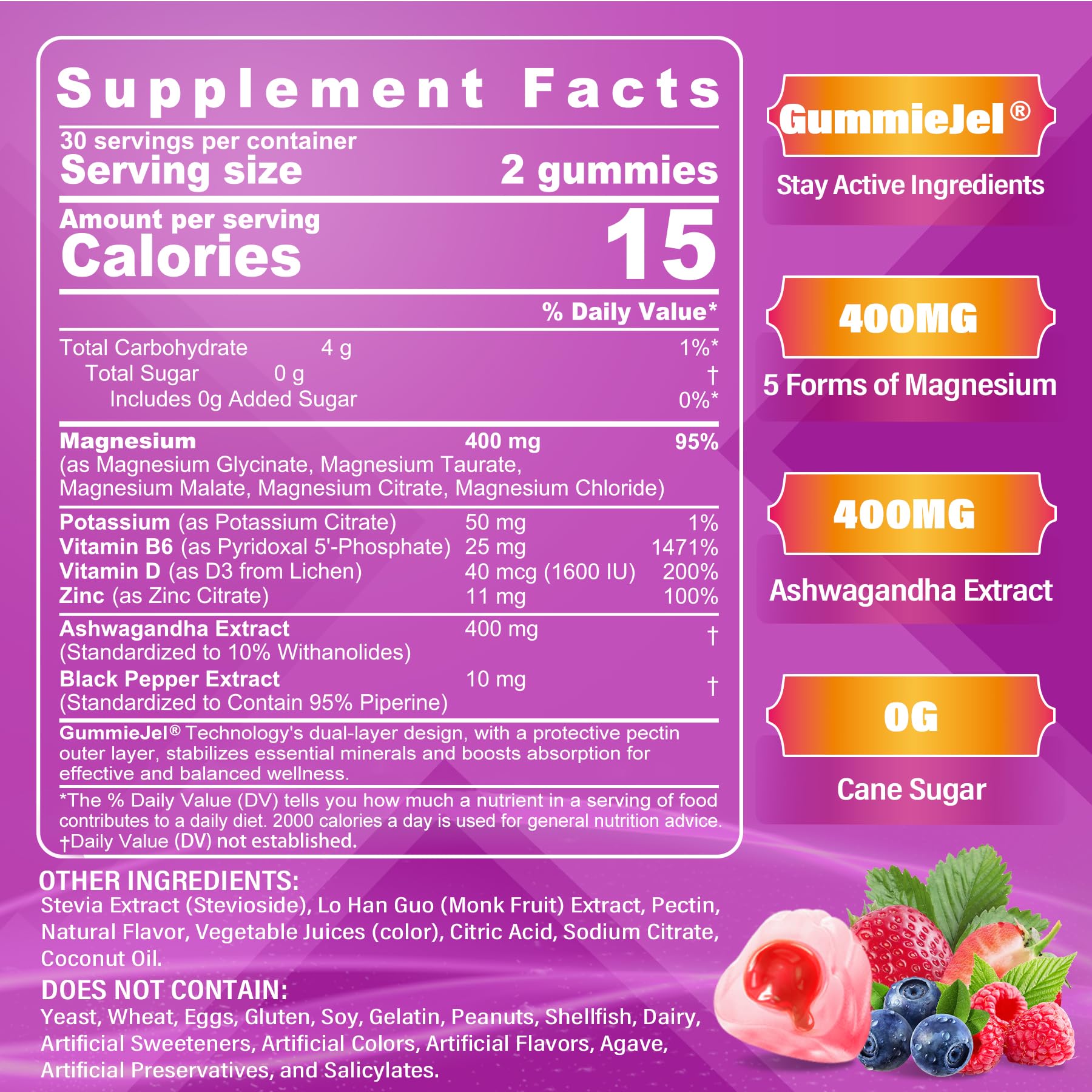 Foto 3 pulgar | Gomitas De Magnesio Neviss Sin Azúcar 400 Mg Con Ashwagandha 60 Unidades - Venta Internacional.