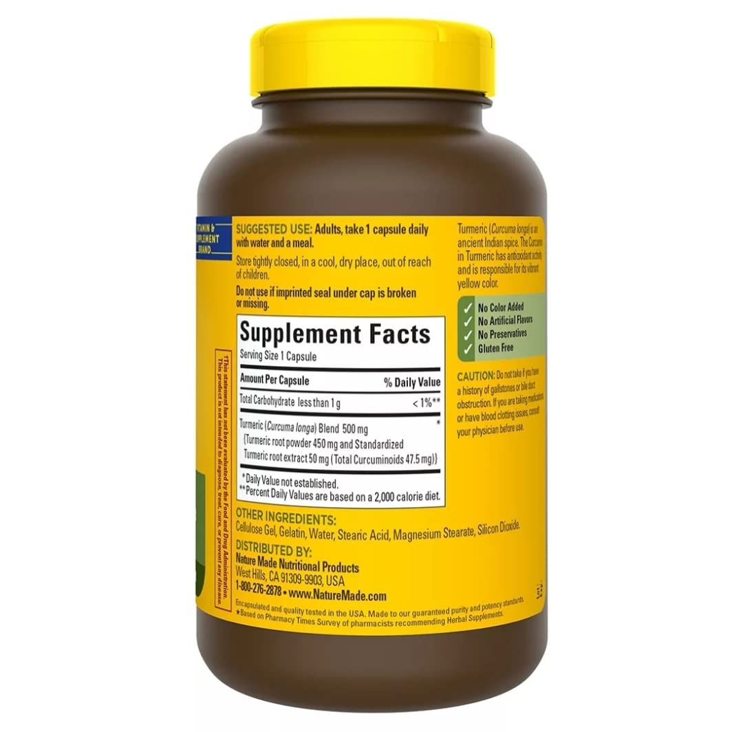 Foto 3 pulgar | Suplemento De Curcumina De Cúrcuma Hecho Por La Naturaleza  500 Mg  180 Cápsulas - Venta Internacional.