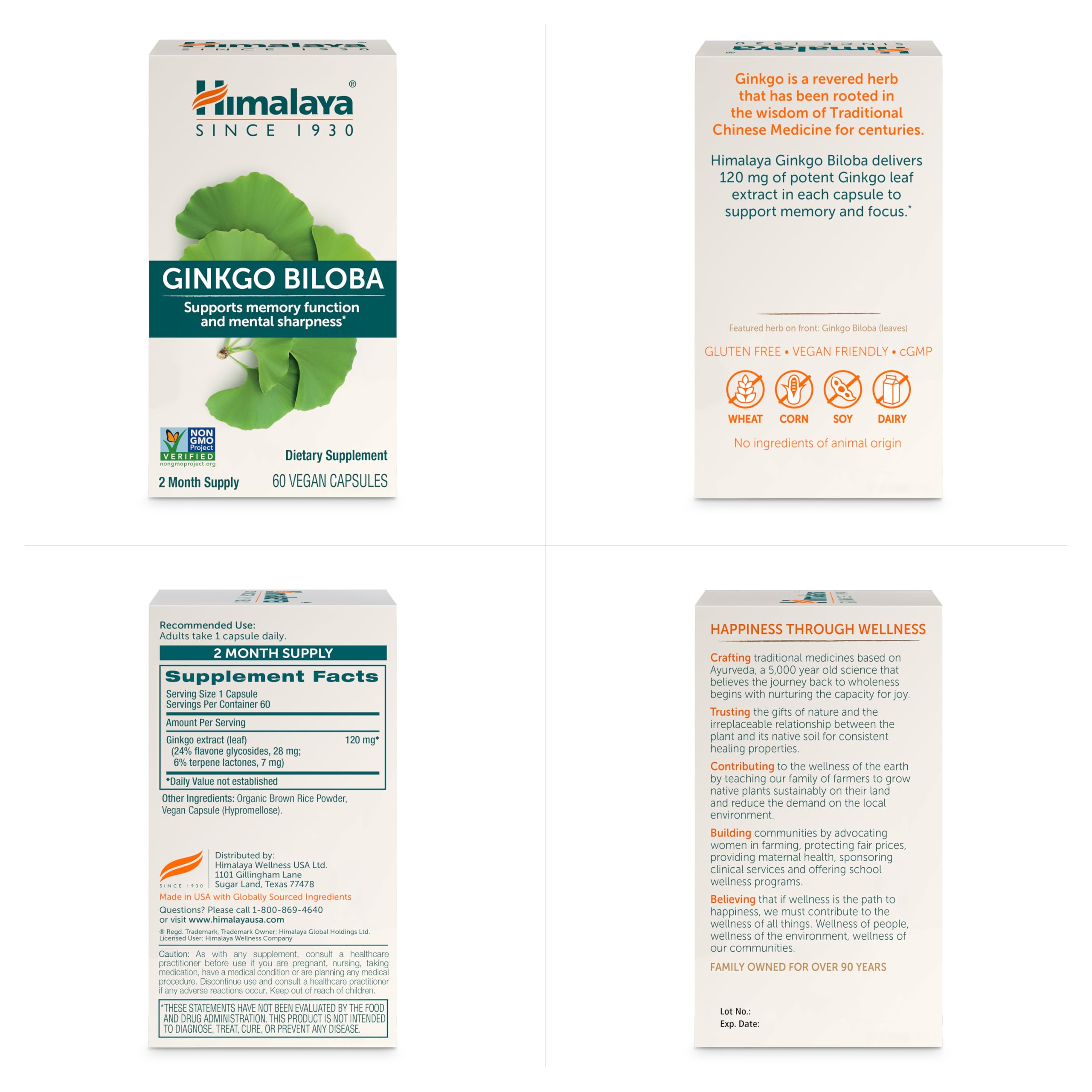 Foto 7 pulgar | Suplemento Himalaya Ginkgo Biloba 120 Mg 60 Cápsulas - Venta Internacional.