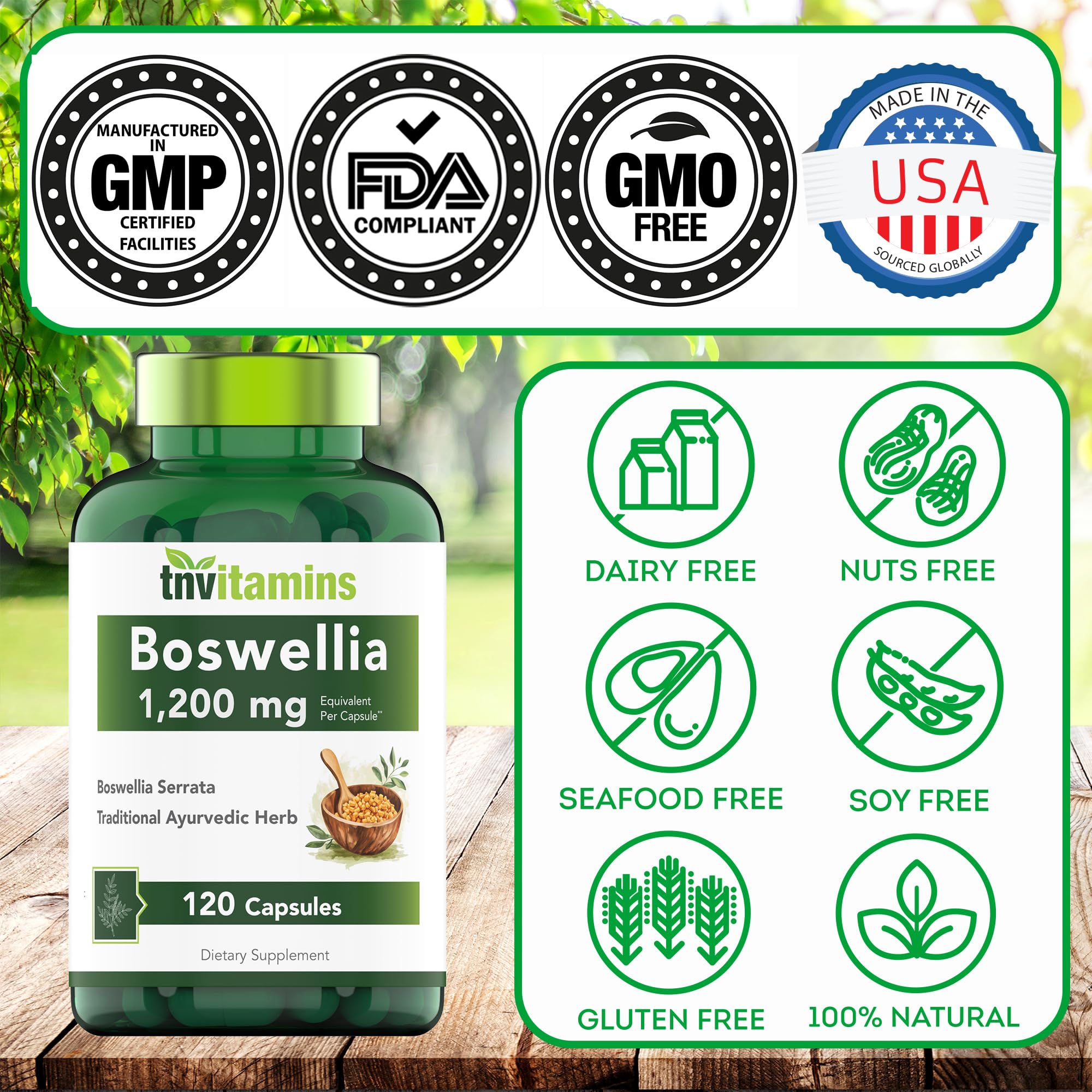 Foto 5 | Suplemento Tnvitamins De Extracto De Hierbas De Boswellia Serrata 1200 Mg - Venta Internacional.