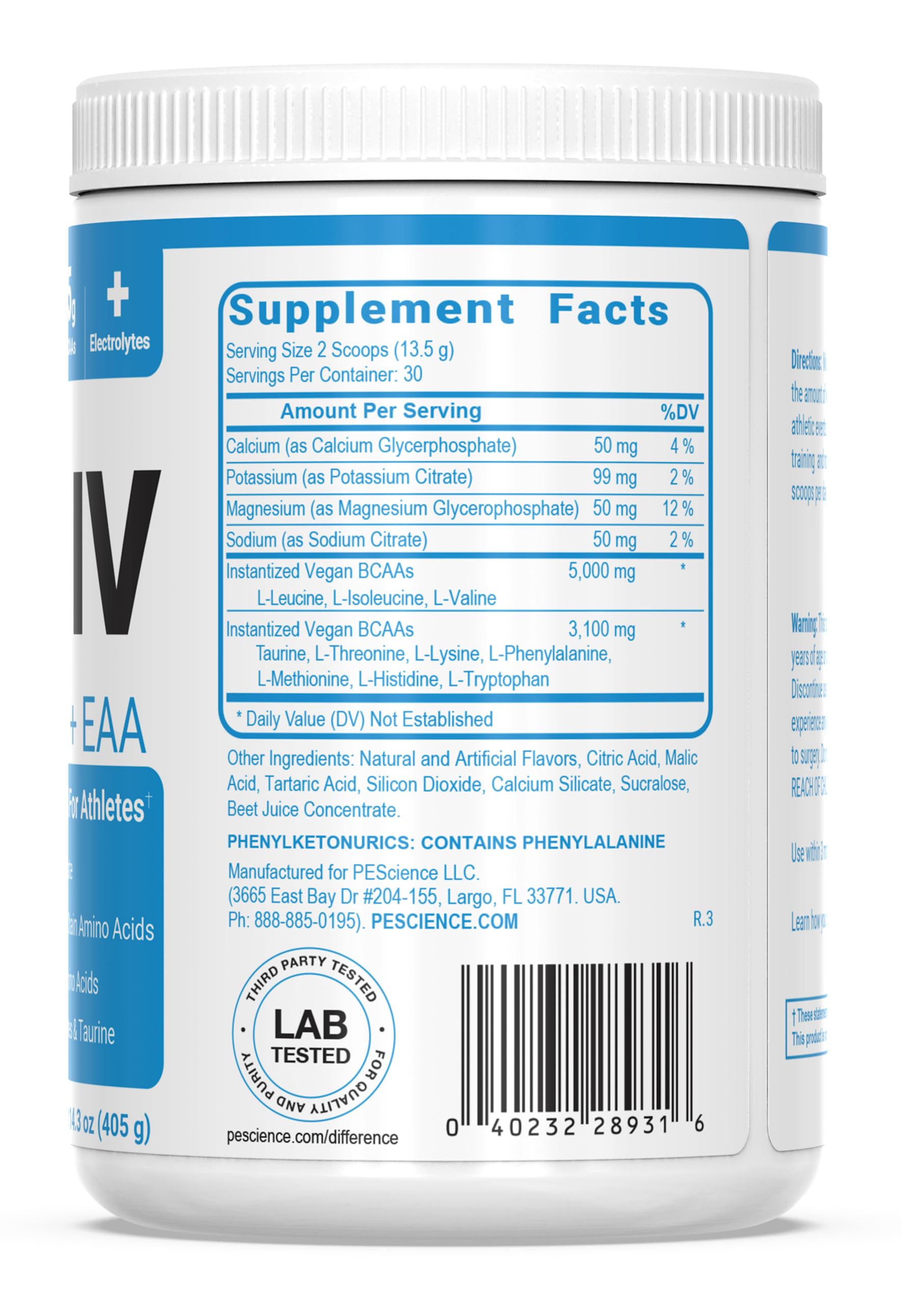 Foto 2 | Suplemento Pescience Amino Iv Bcaa Y Eaa En Polvo 60 Porciones - Venta Internacional.