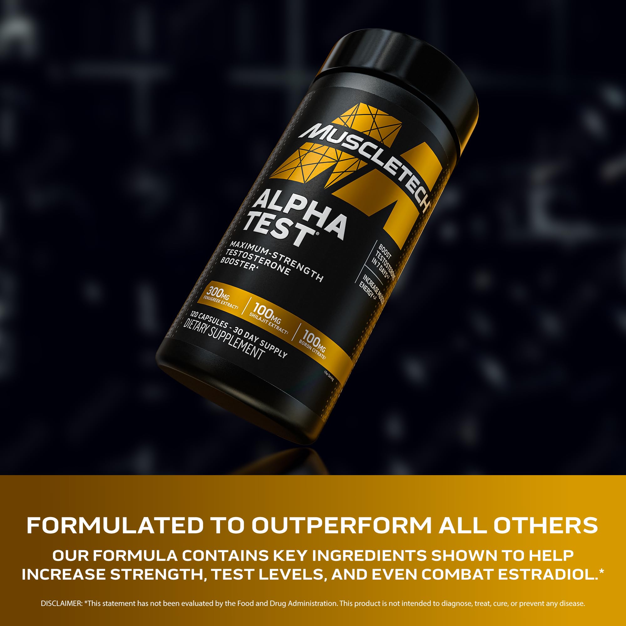 Foto 3 | Potenciador de Testosterona Muscletech Alphatest 120 Píldoras - Venta Internacional