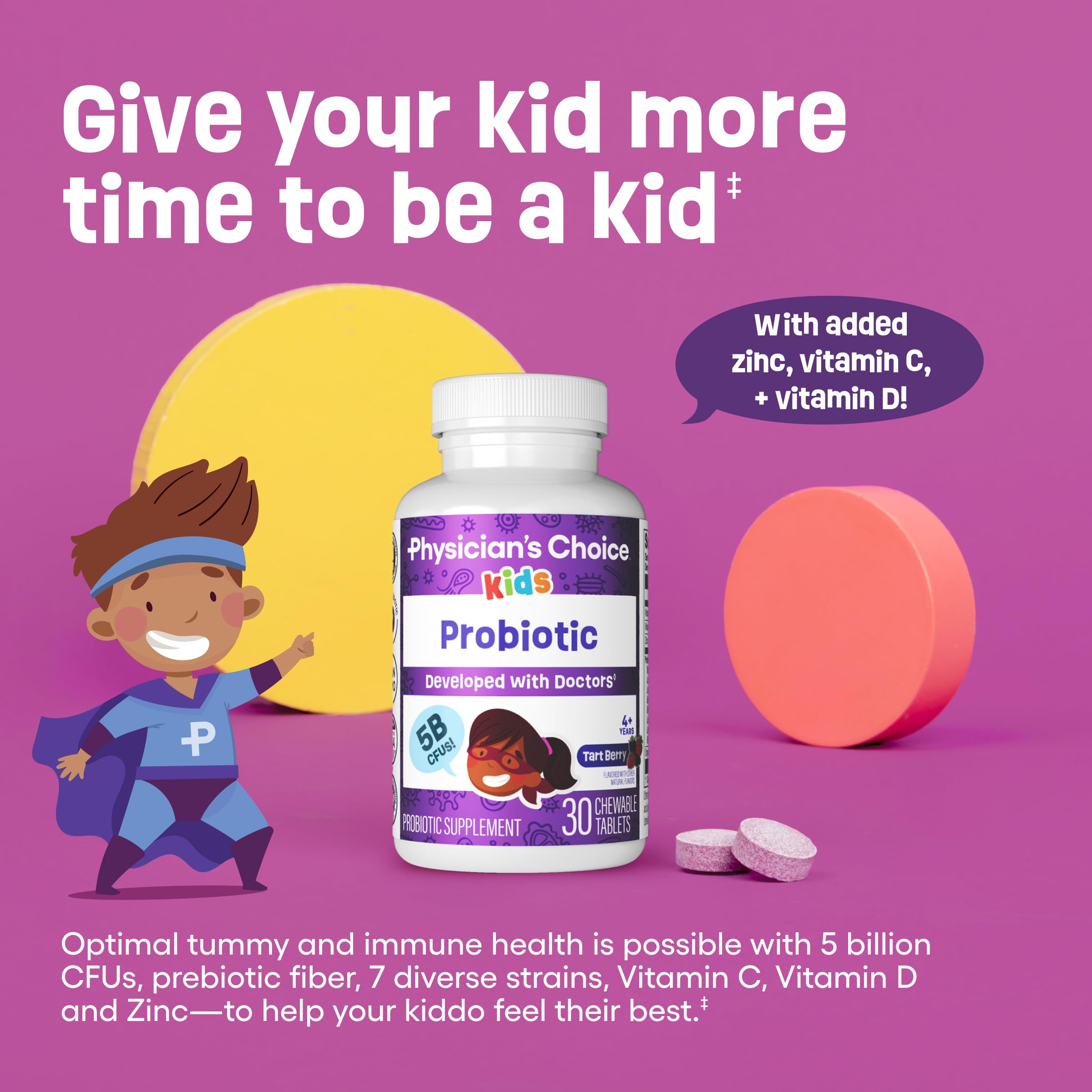 Foto 4 pulgar | Probiotic Physician's Choice Para Niños 60 Comprimidos - Venta Internacional.
