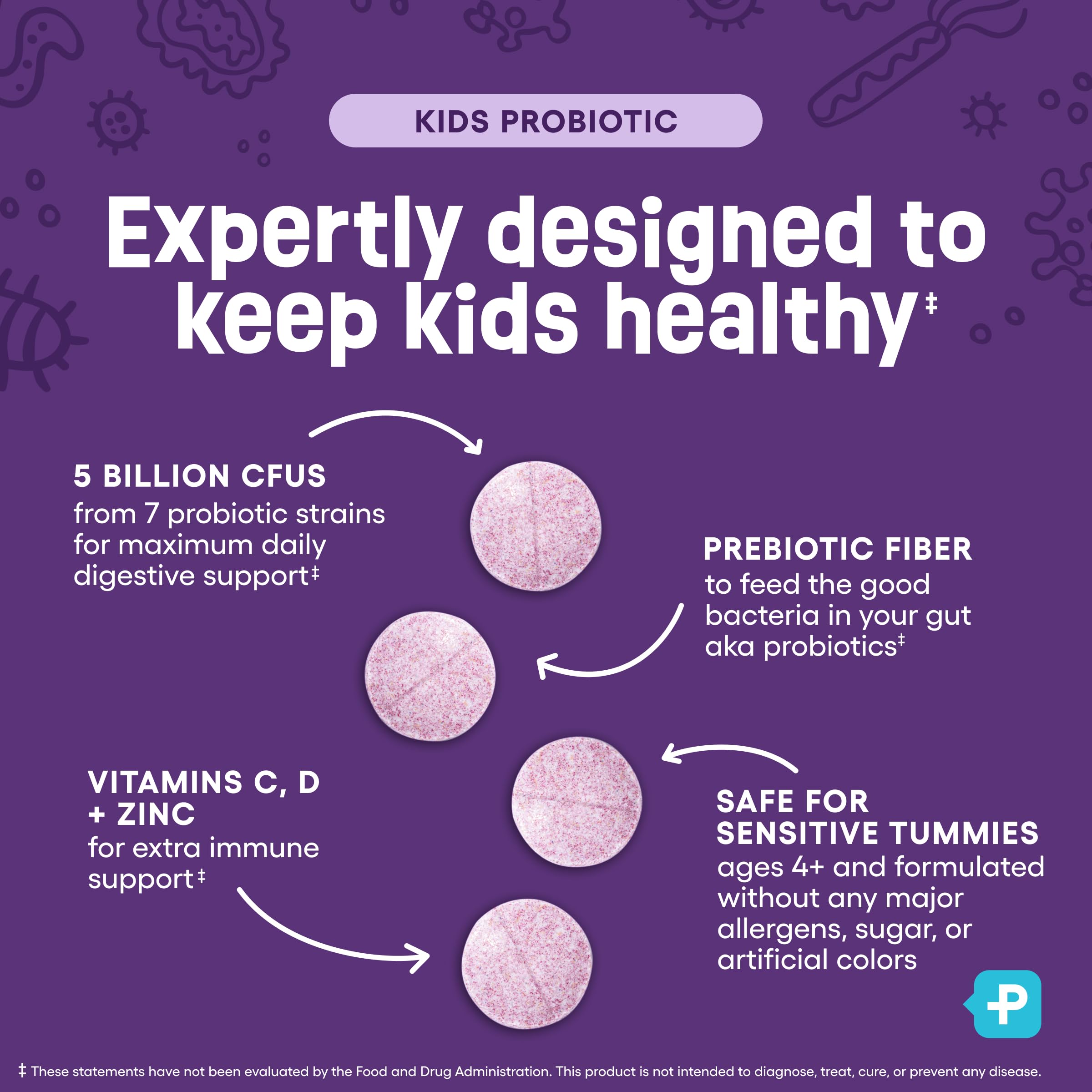 Foto 5 pulgar | Probiotic Physician's Choice Para Niños 60 Comprimidos - Venta Internacional.