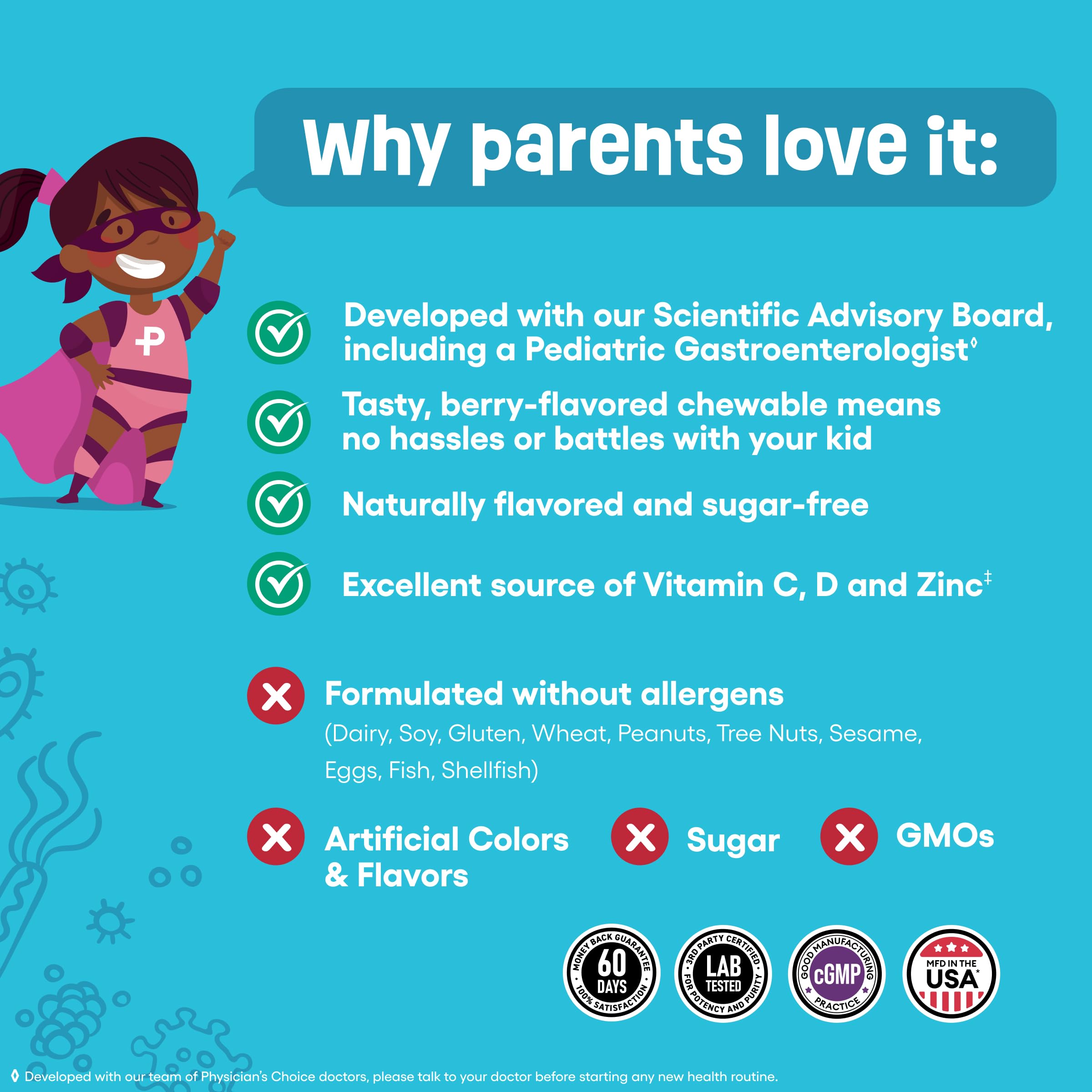 Foto 5 | Probiotic Physician's Choice Para Niños 60 Comprimidos - Venta Internacional.