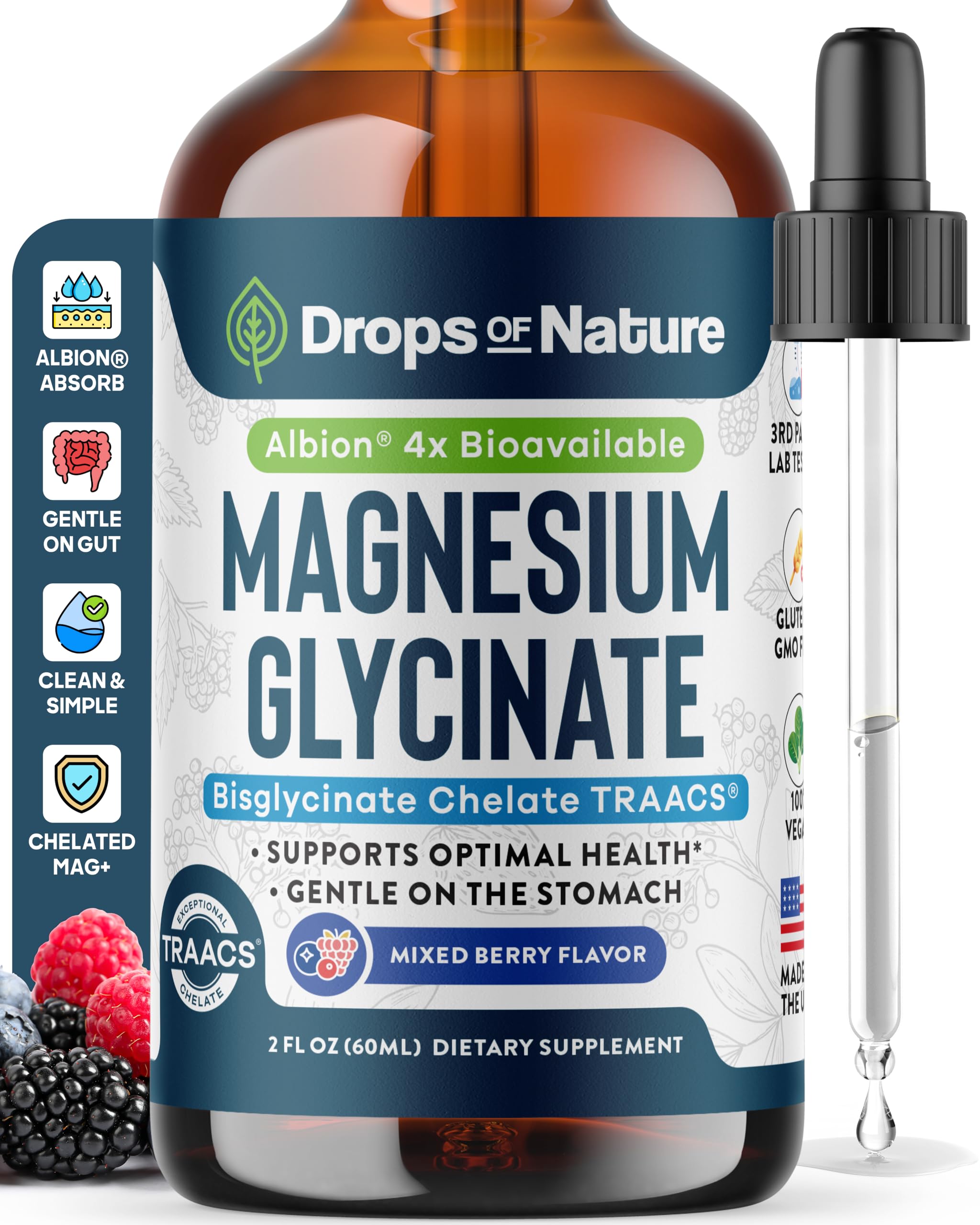 Foto 2 pulgar | Suplemento De Gotas Líquidas De Glicinato De Magnesio 150 Mg 60 Ml - Venta Internacional.