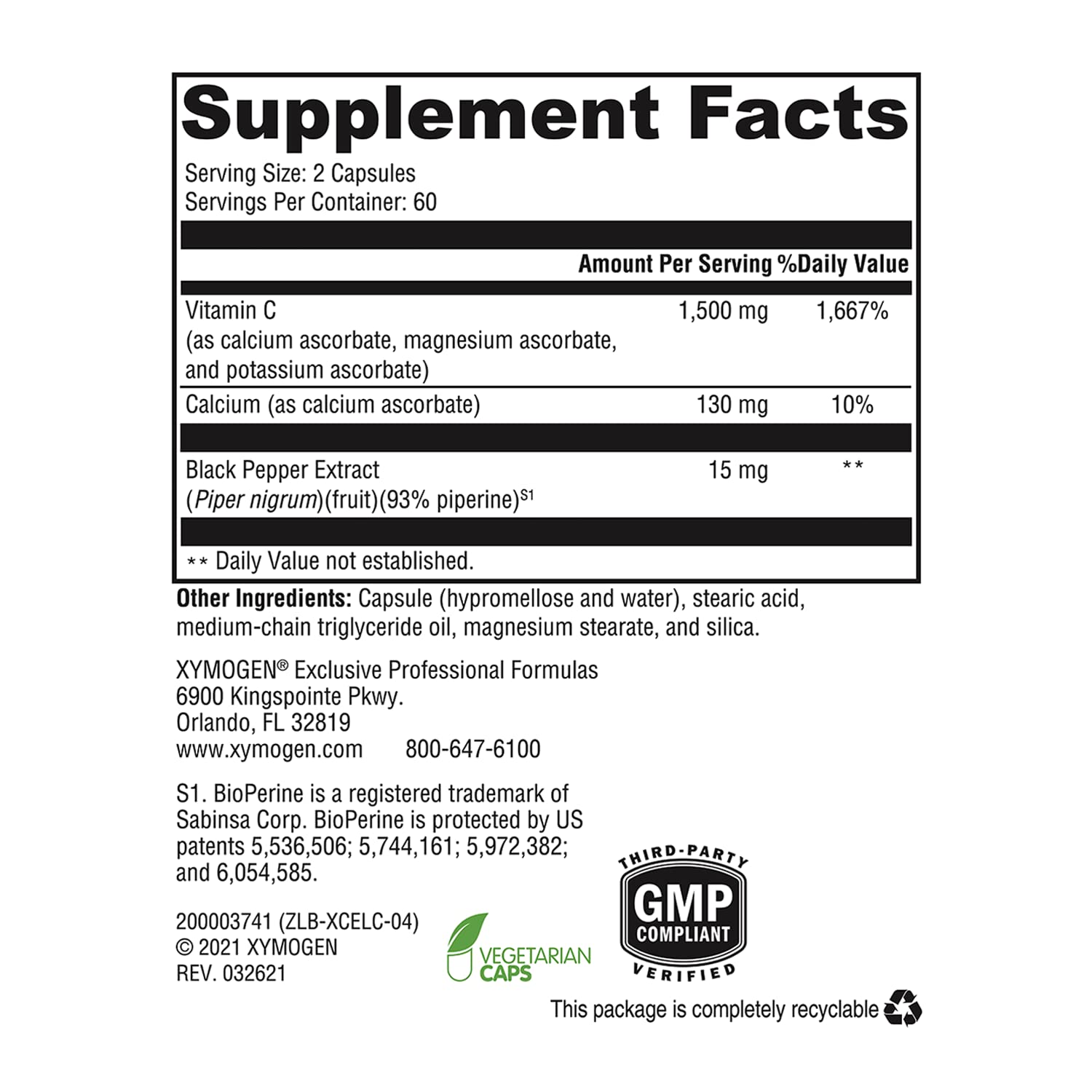 Foto 8 pulgar | Suplemento Xymogen Xcellent C En Dosis Altas De Vitamina C 750 Mg - Venta Internacional.