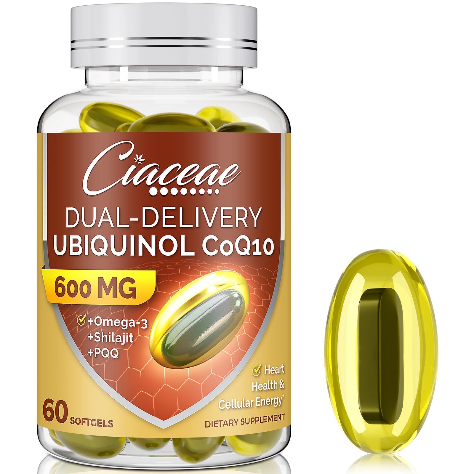 Foto 2 pulgar | Suplemento Ciaceae Ubiquinol Coq10 600 Mg Con Omega-3 Y Pqq 60 Serv - Venta Internacional.