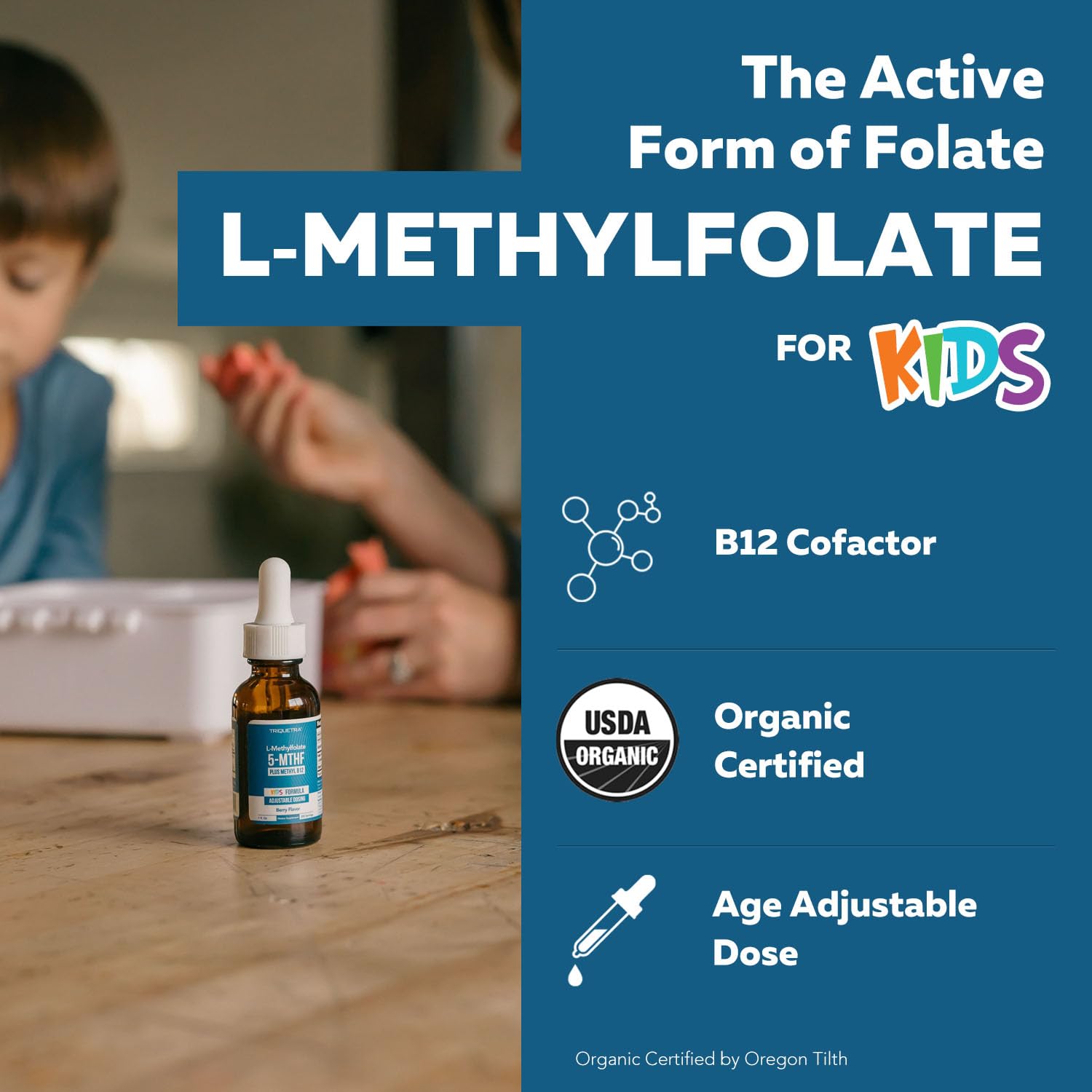 Foto 2 | Suplemento Triquetra Health Organic Kids De Metilfolato 30 Ml - Venta Internacional.