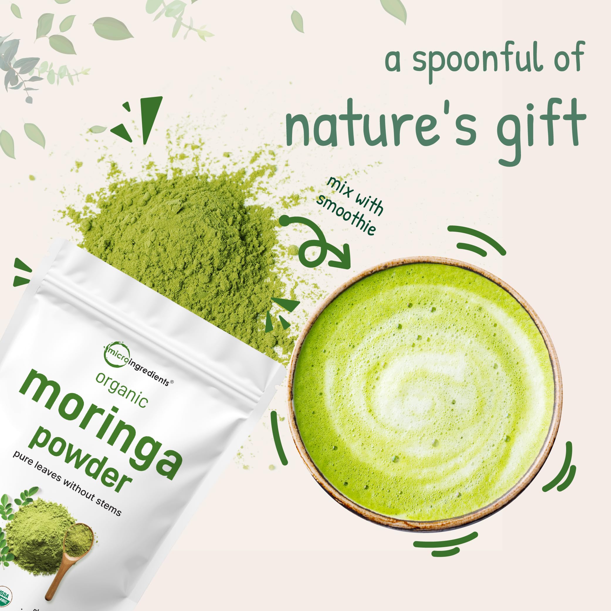 Foto 7 pulgar | Microingredientes En Polvo De Hojas De Moringa Oleifera  454 G - Venta Internacional.