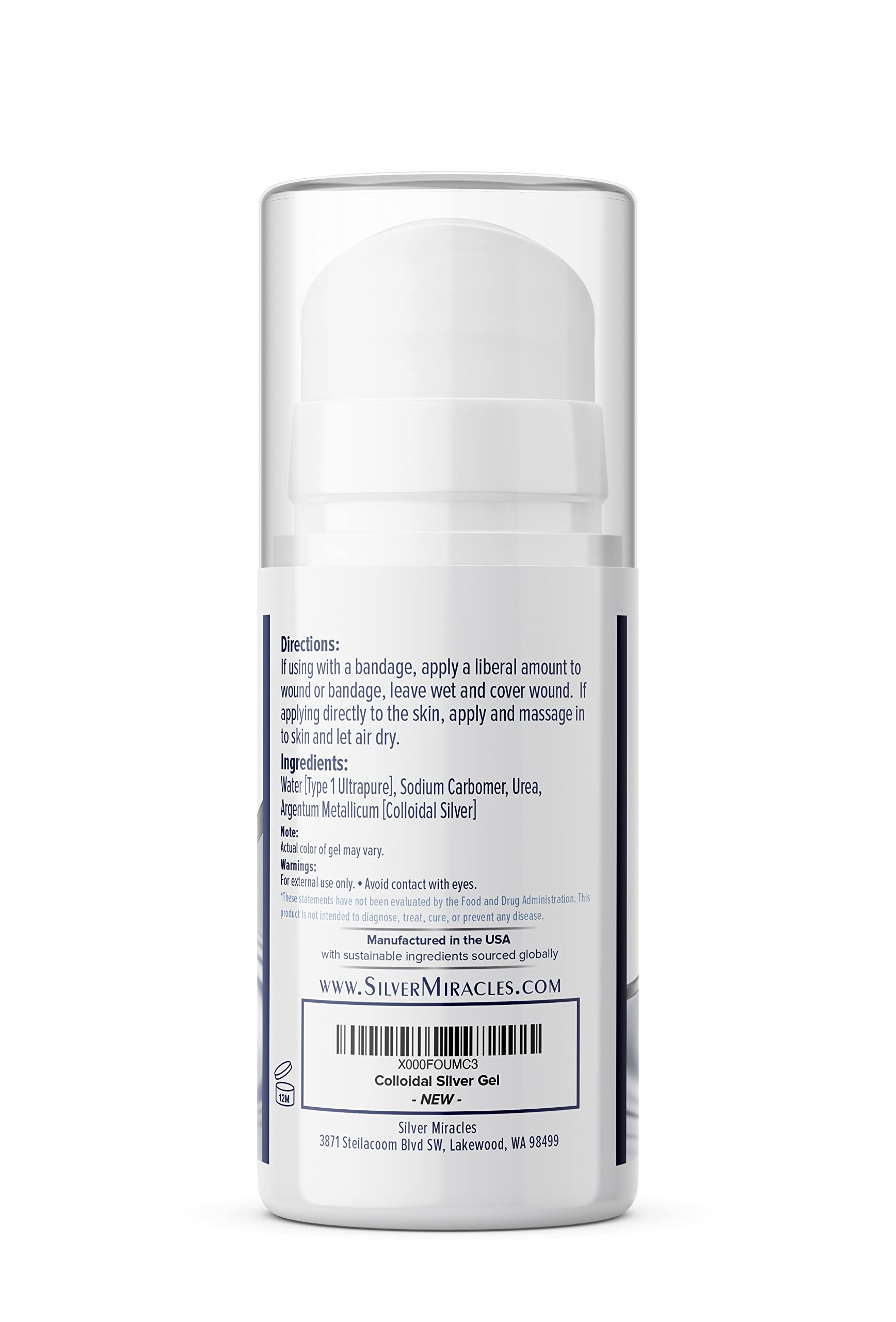 Foto 2 | Gel De Primeros Auxilios De Plata Coloidal  100 Ml  Silver Miracles  25 Ppm - Venta Internacional.