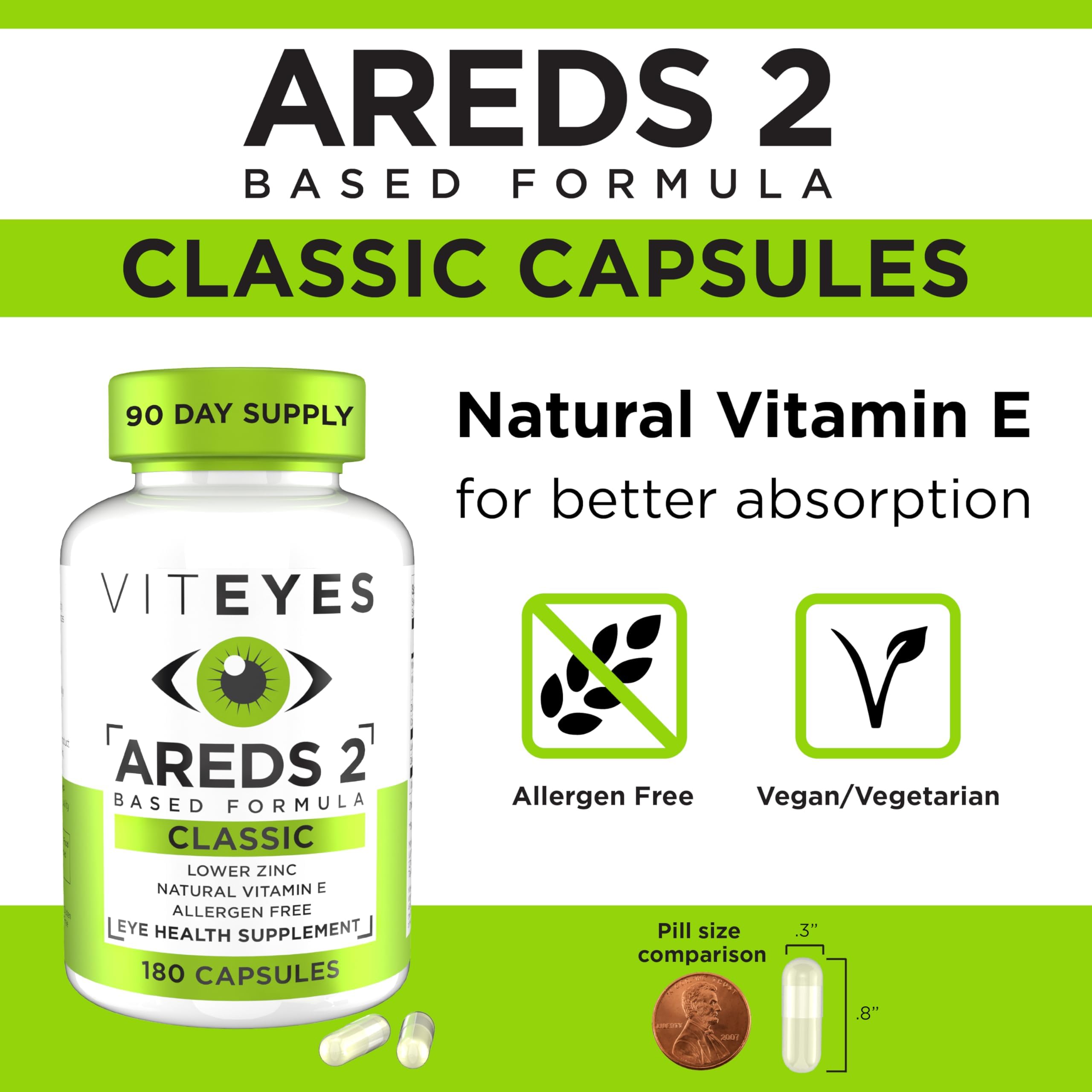Foto 3 | Vitaminas Para Ojos Viteyes Areds 2 Classic Macular Support  180 Unidades - Venta Internacional.