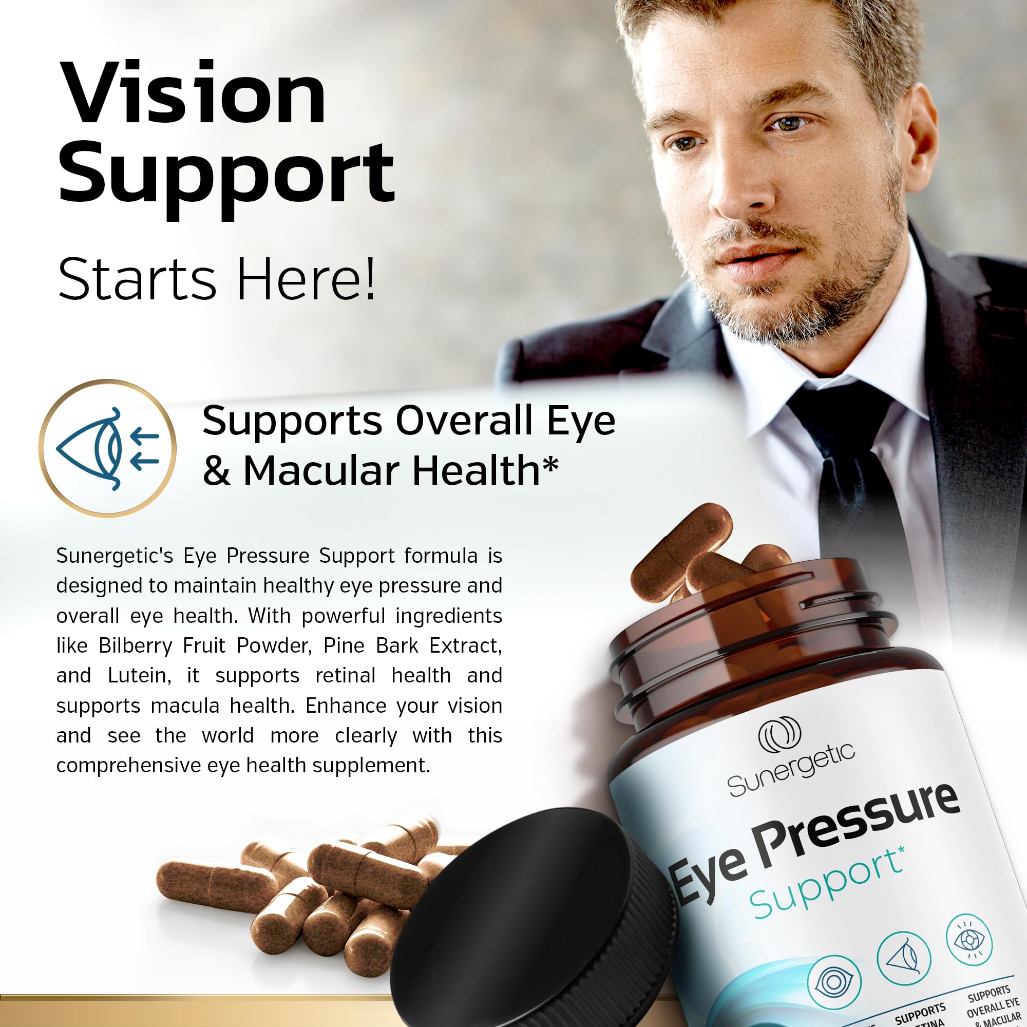 Foto 6 | Suplemento De Apoyo A La Presión Ocular Sunergetic Premium 30 Cápsulas - Venta Internacional.