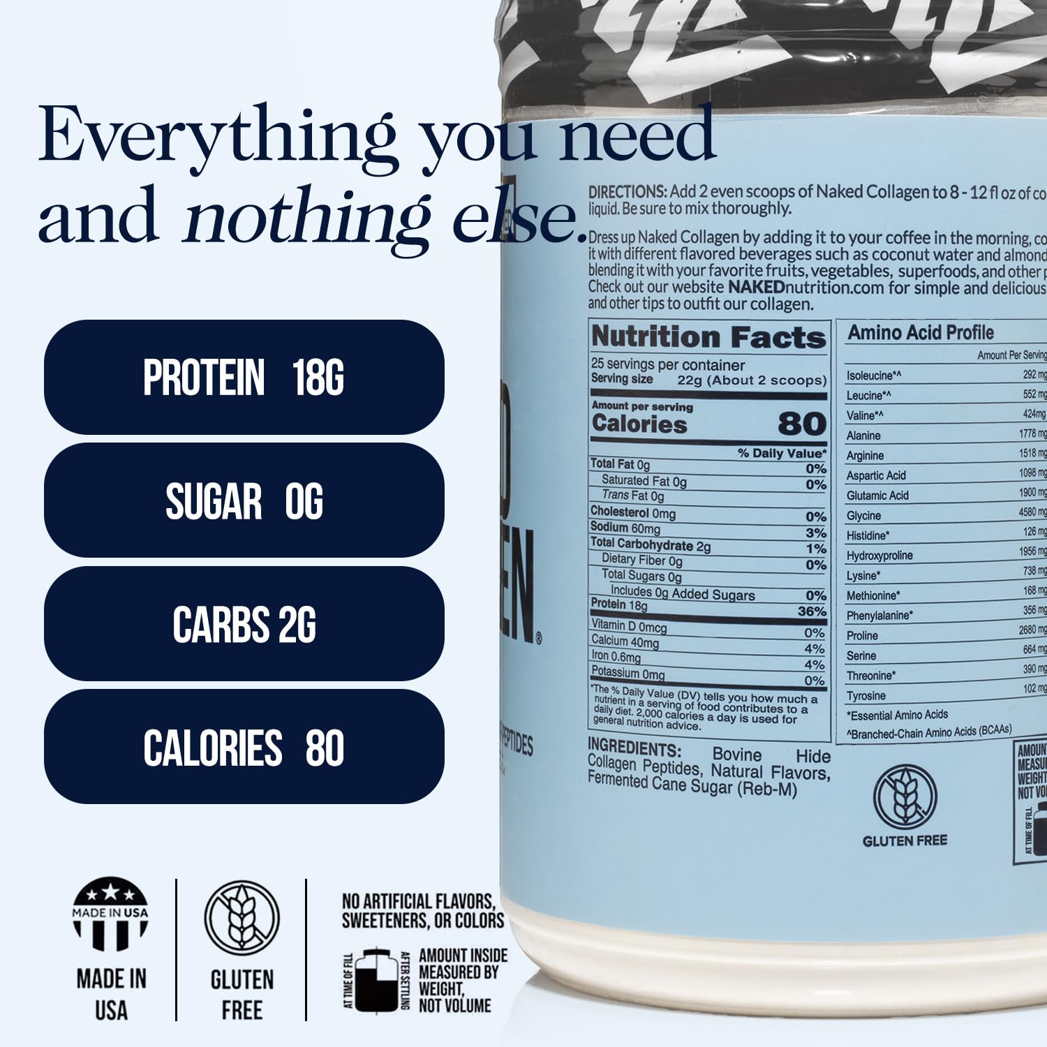 Foto 3 pulgar | Proteína De Péptidos De Colágeno En Polvo Naked Vanilla 600 Ml - Venta Internacional.