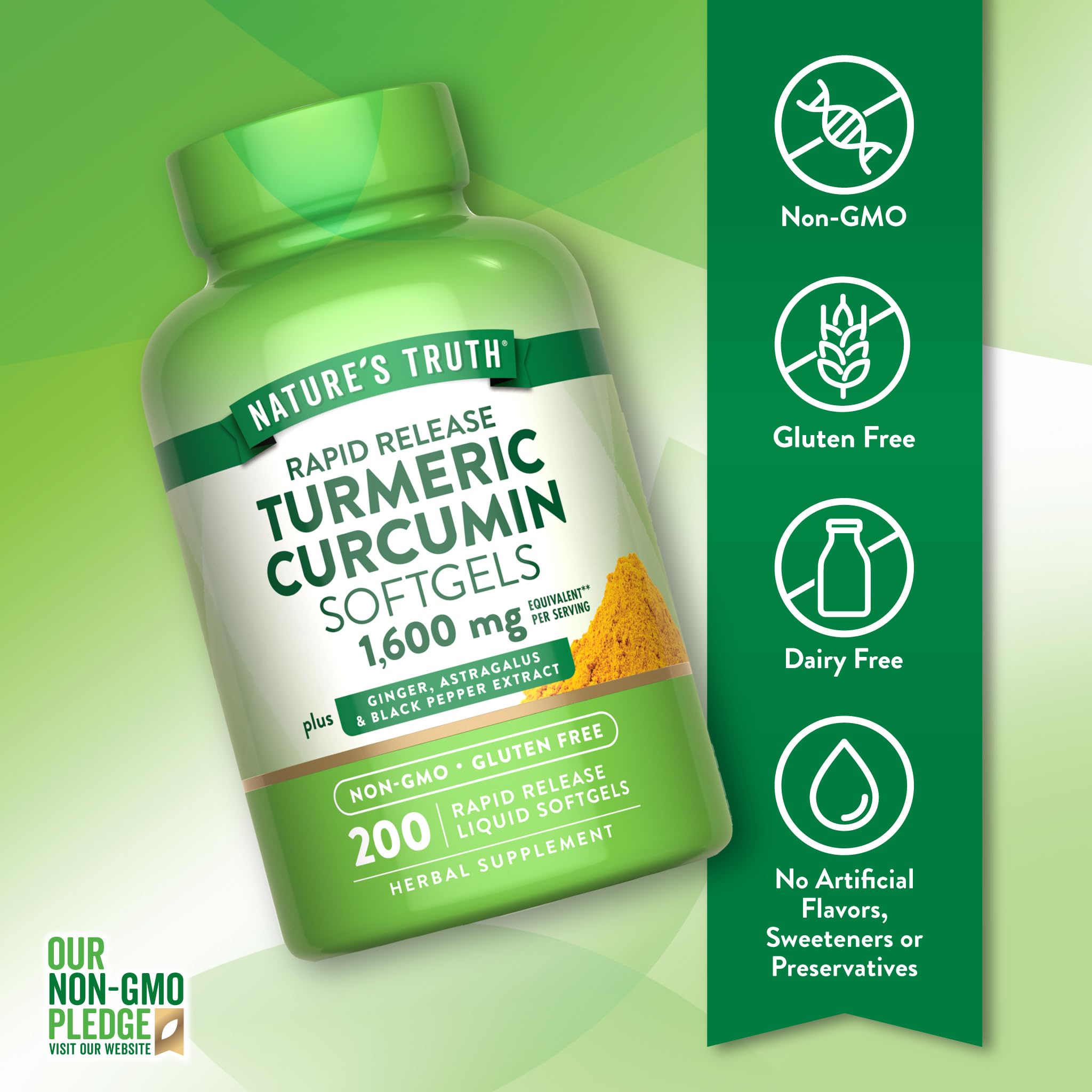 Foto 3 | Complementa El Complejo De Cúrcuma Y Curcumina De Nature's Truth 200 Cápsulas Blandas - Venta Internacional.