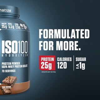 Foto 4 | Brownie De Chocolate Aislado De Suero Dymatize Iso100 Con Proteína En Polvo 2 27 Kg - Venta Internacional.