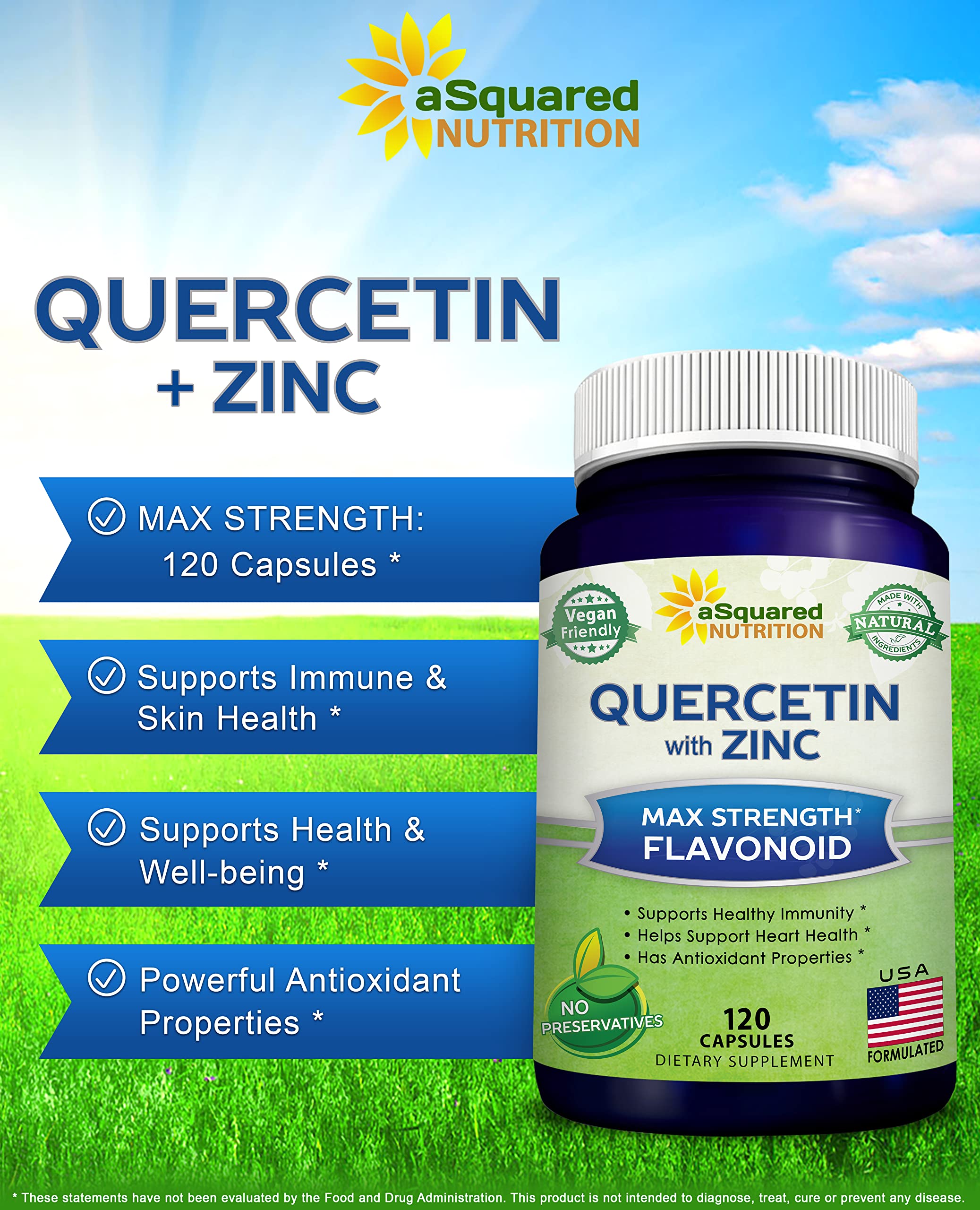 Foto 3 pulgar | Suplemento De Quercetina De Squared Nutrition  1000 Mg  Con Zinc  120 Cápsulas - Venta Internacional.