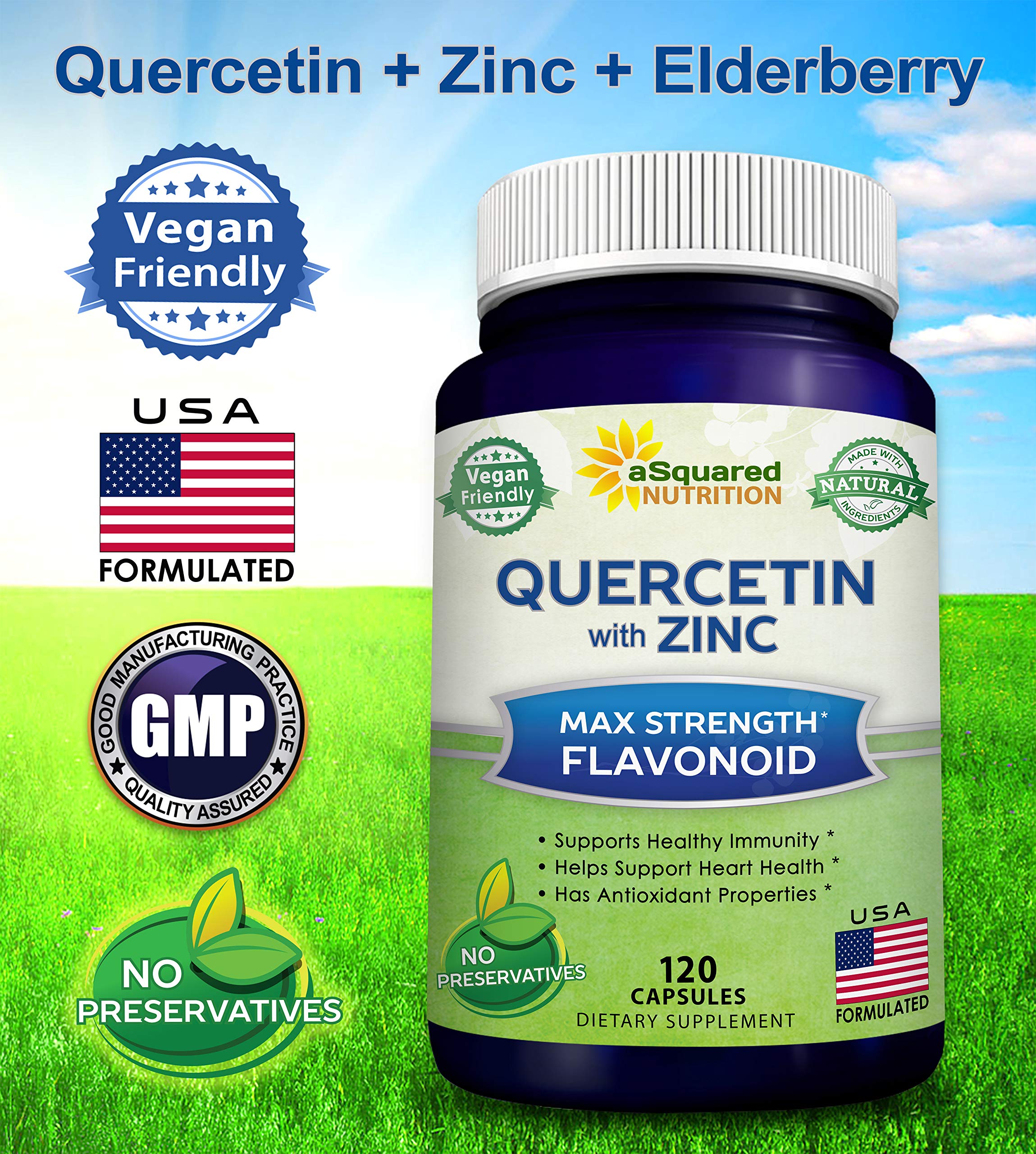 Foto 5 pulgar | Suplemento De Quercetina De Squared Nutrition  1000 Mg  Con Zinc  120 Cápsulas - Venta Internacional.